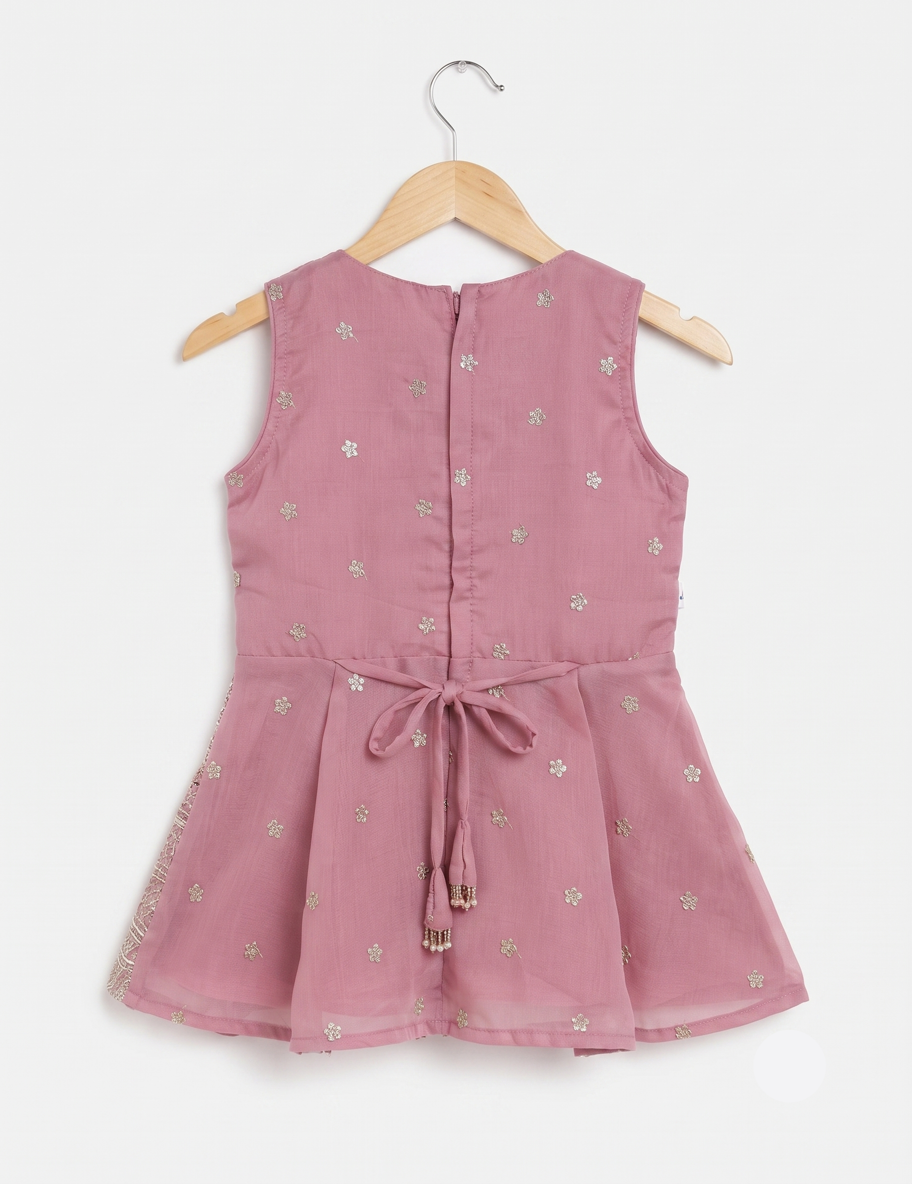 Premium Festive Wear Pink Embroidered Kurta Style Peplum and Pant Set