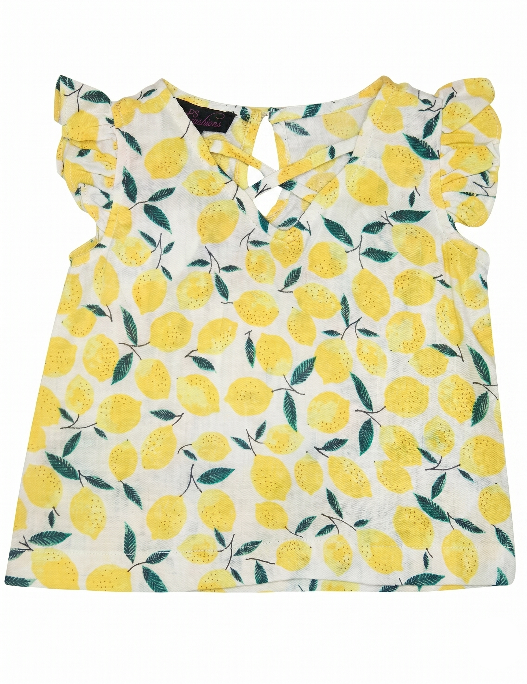 Kids Yellow Fruit Print Top and Cotton Shorts | Girls Casual Summer Shorts Set