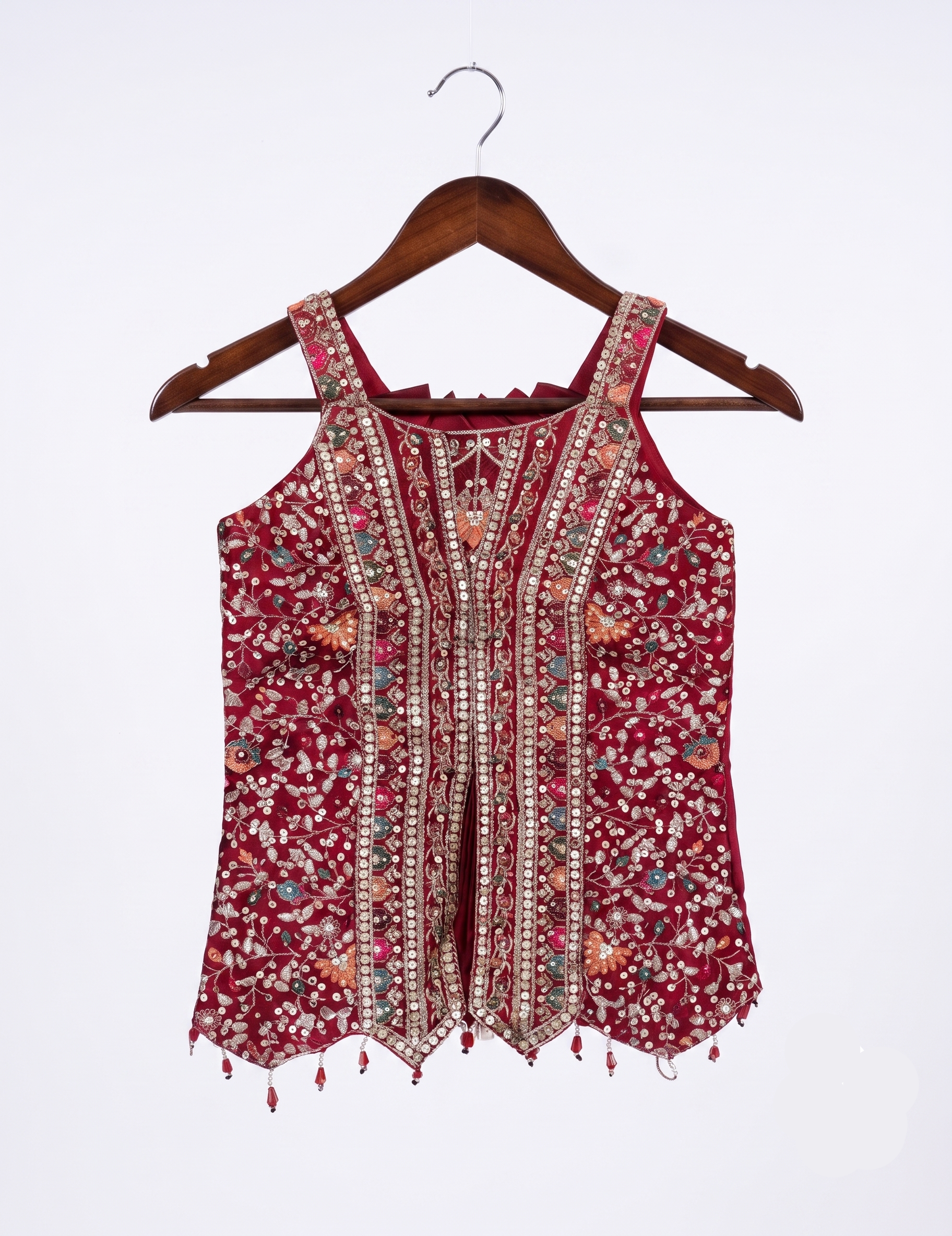 Designer Sleeveless Peplum Top, Palazzo & Dupatta Outfit for Girls