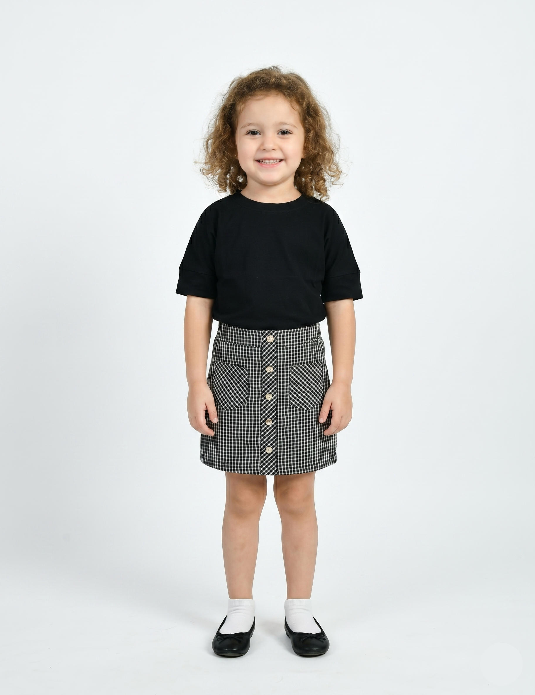 Stylish Black and Gingham Coordinates Set for Kids