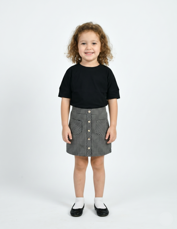 Stylish Black and Gingham Coordinates Set for Kids