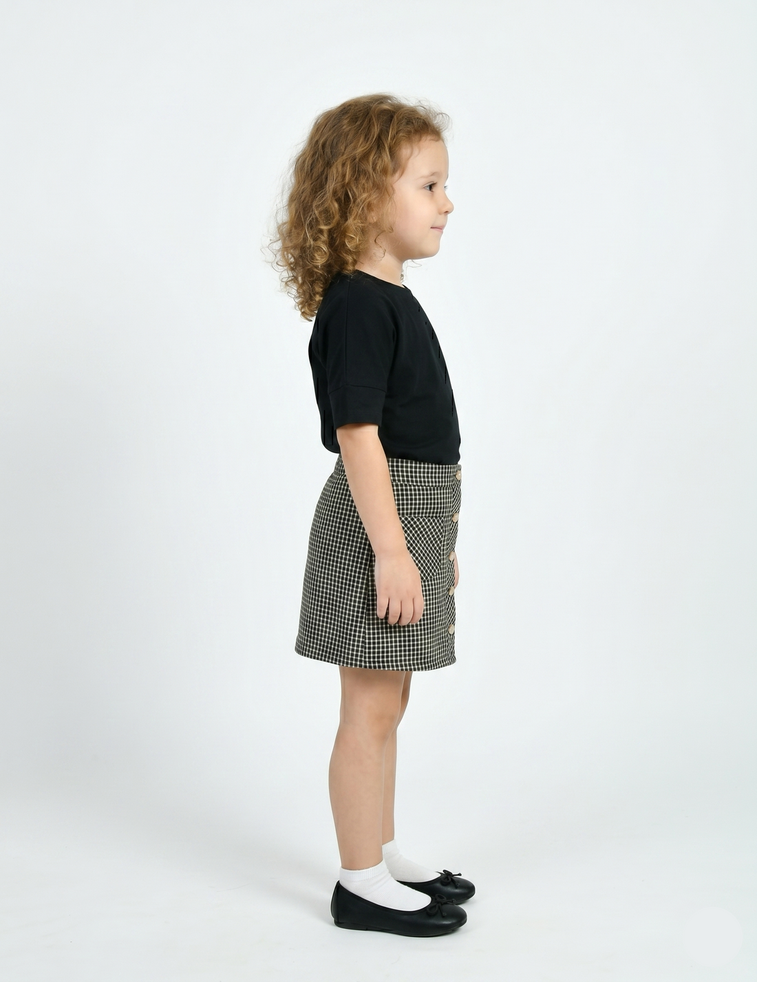Stylish Black and Gingham Coordinates Set for Kids