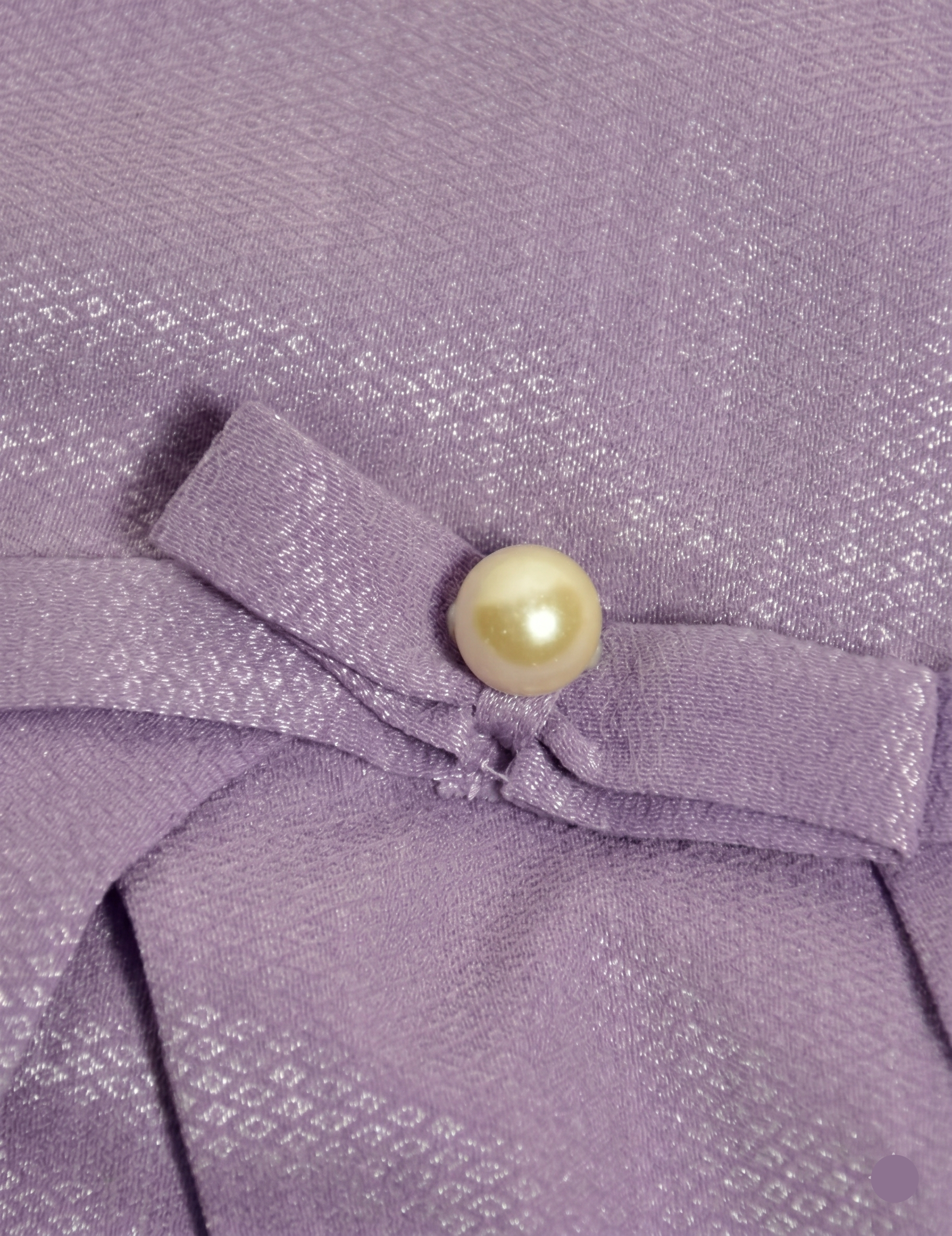 Lilac Purple Cap Sleeve Girls Dress with Pearl Bow
