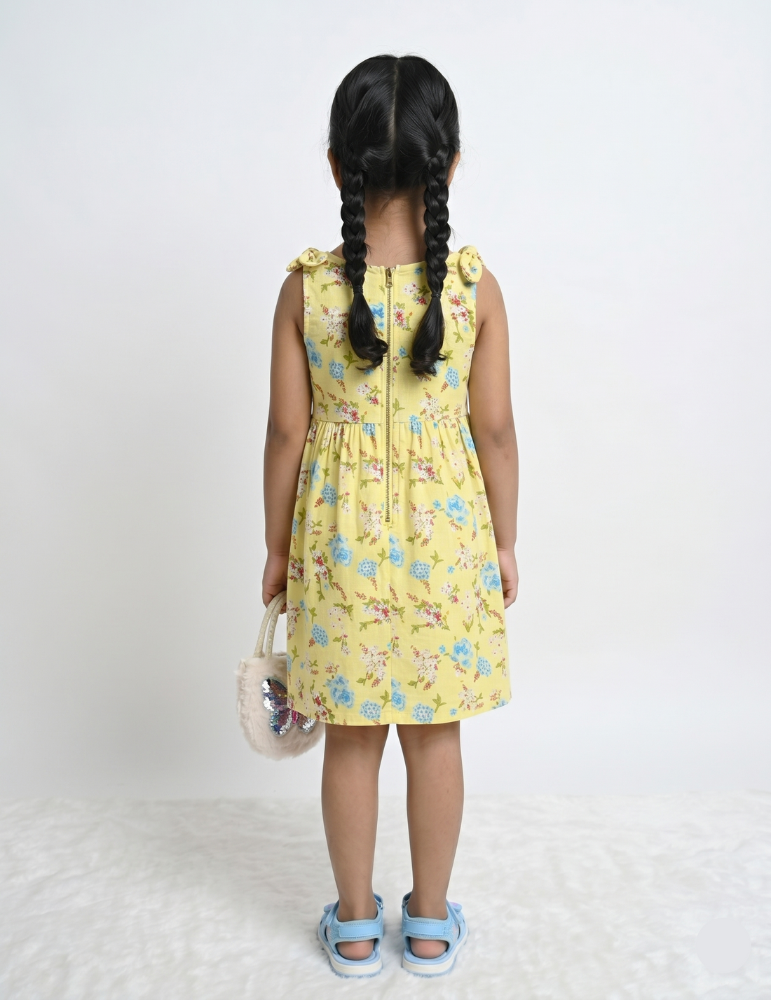 Yellow Floral Summer Dress for Girls