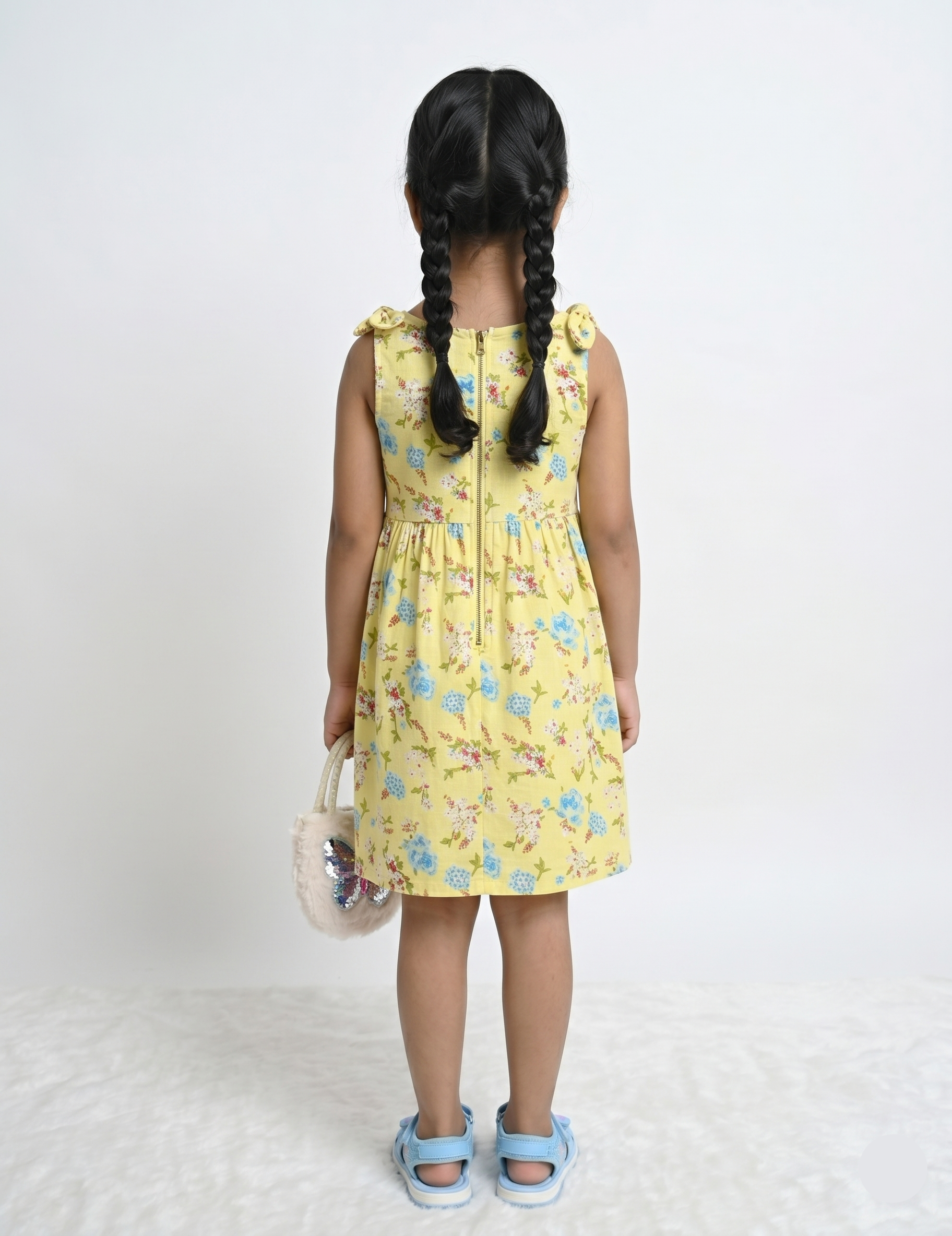 Yellow Floral Summer Dress for Girls