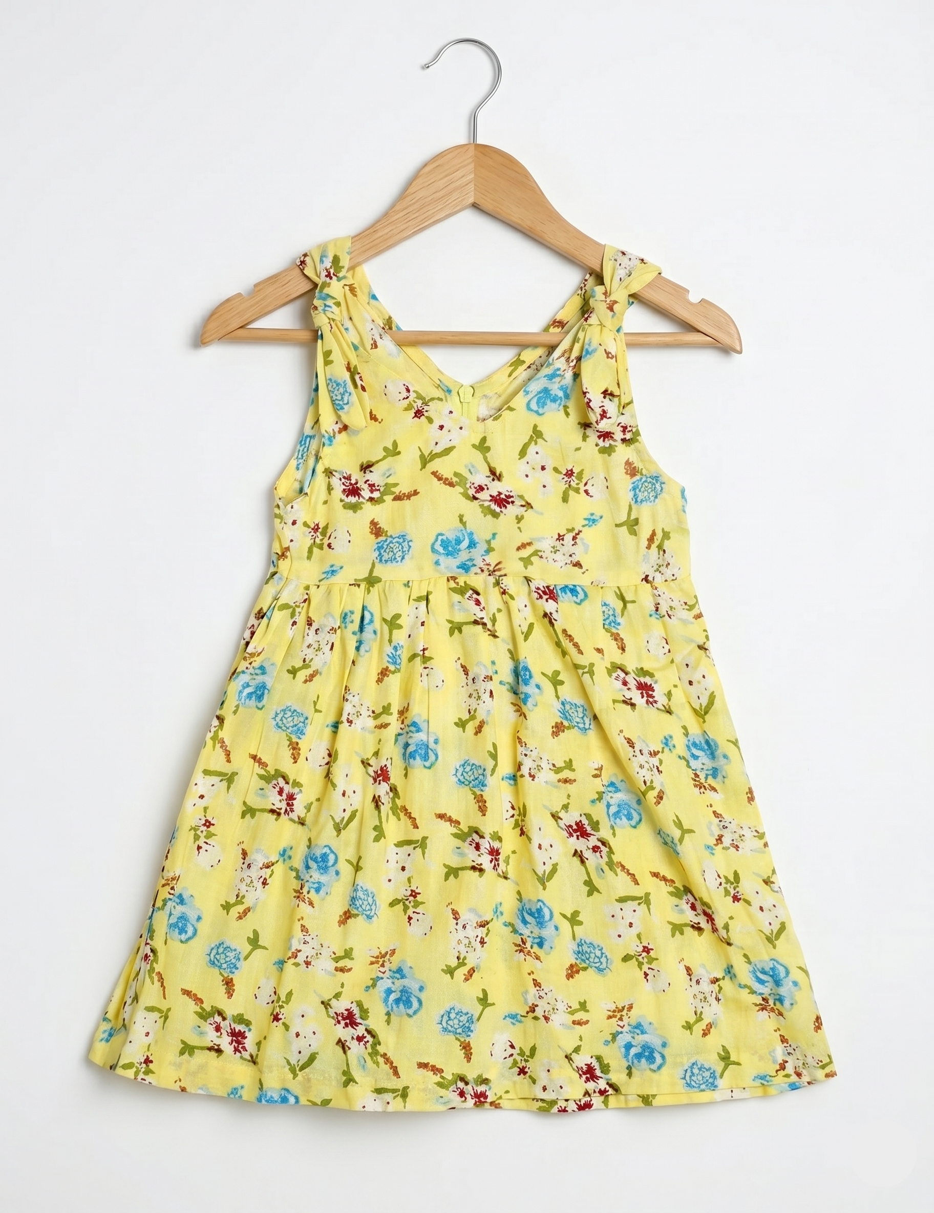 Yellow Floral Summer Dress for Girls