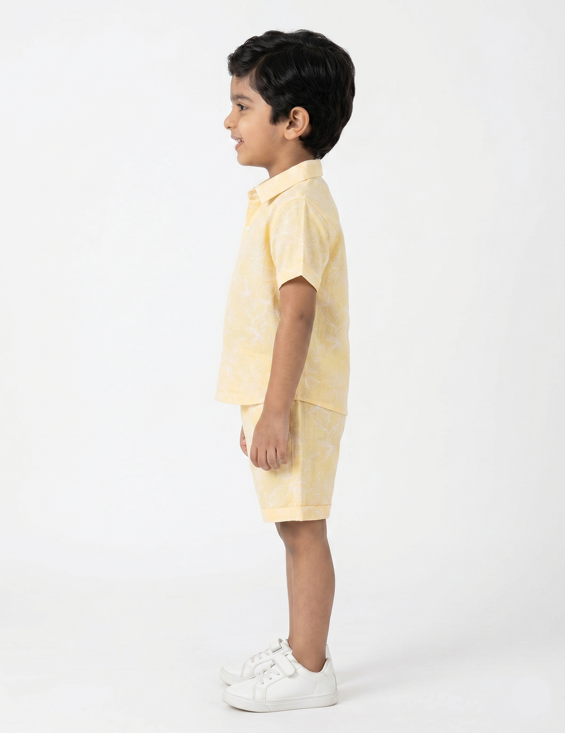 Sun-Kissed Floral Muslin Button-Down & Shorts Set