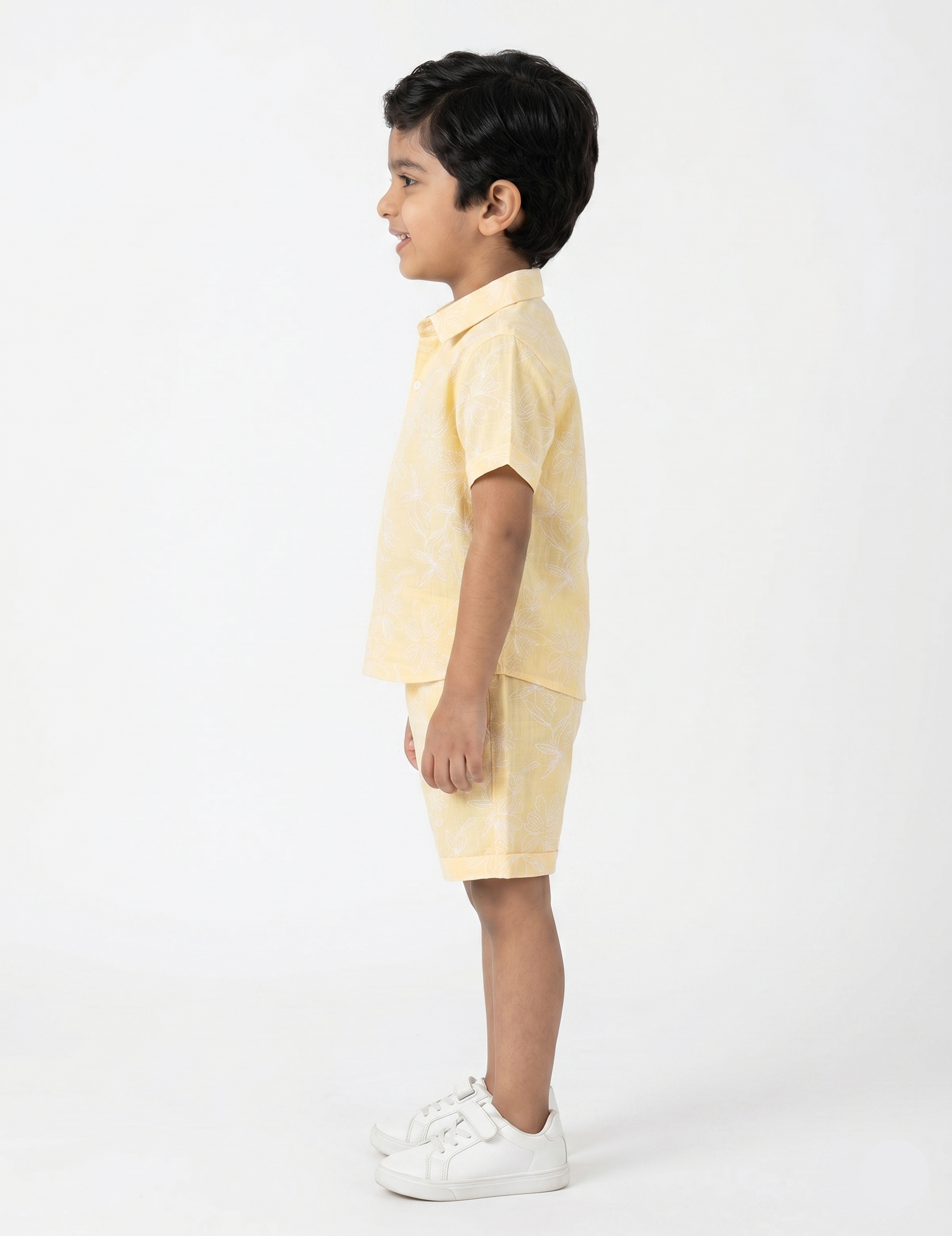Sun-Kissed Floral Muslin Button-Down & Shorts Set