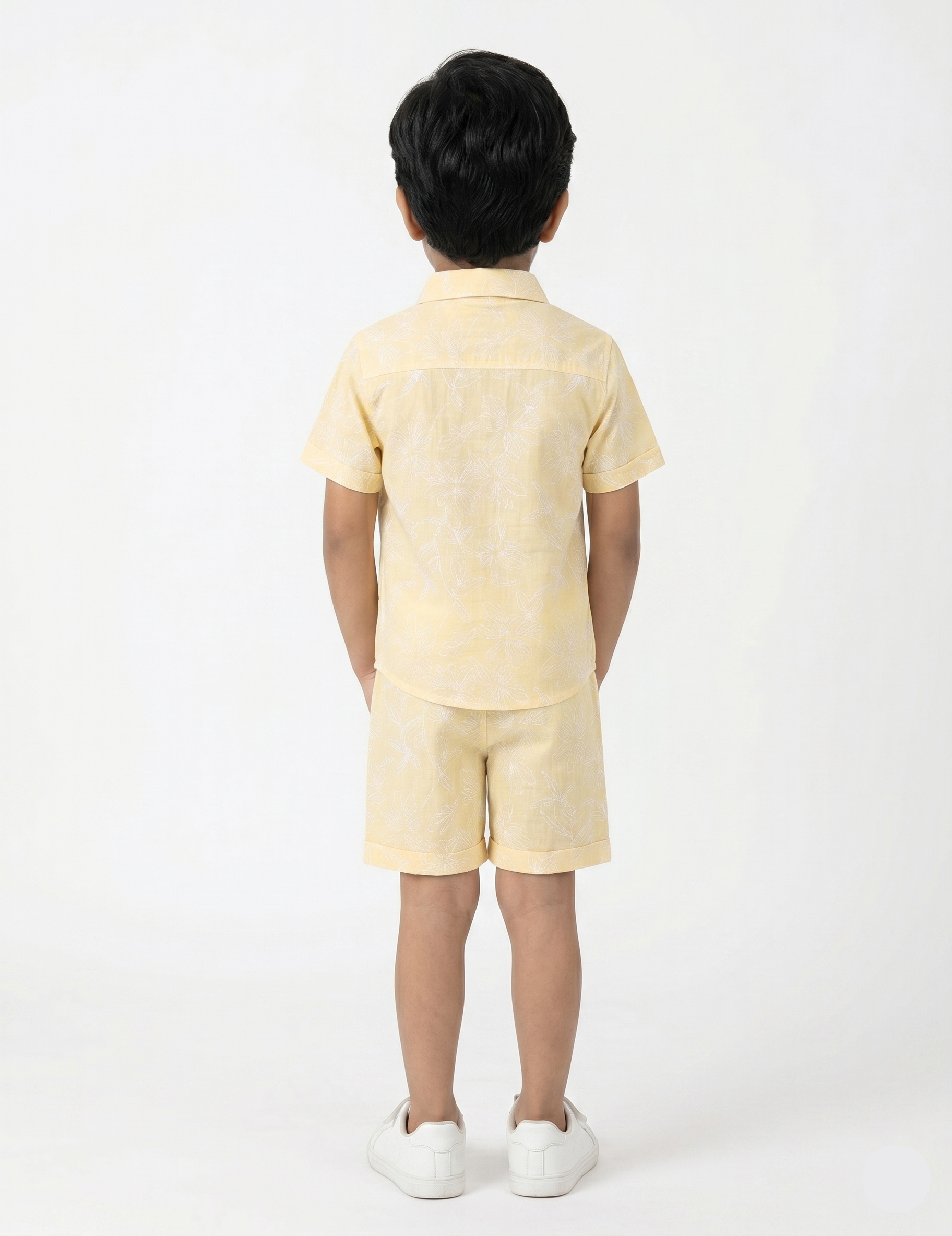 Sun-Kissed Floral Muslin Button-Down & Shorts Set