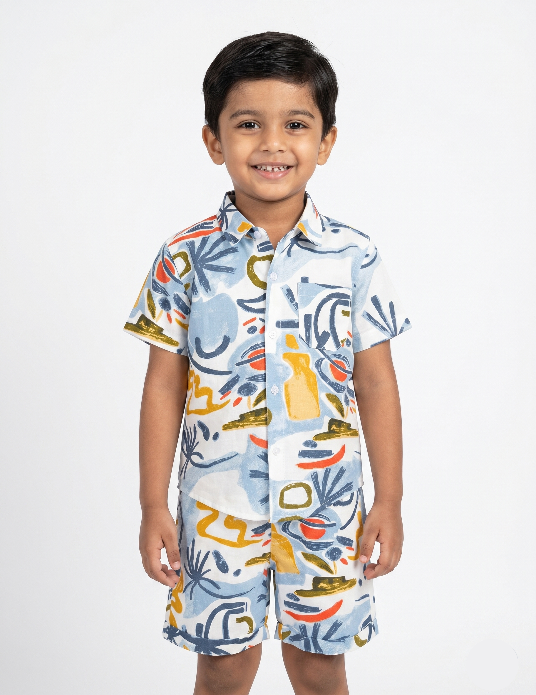 Boys Abstract Geometric Cotton Matching Set