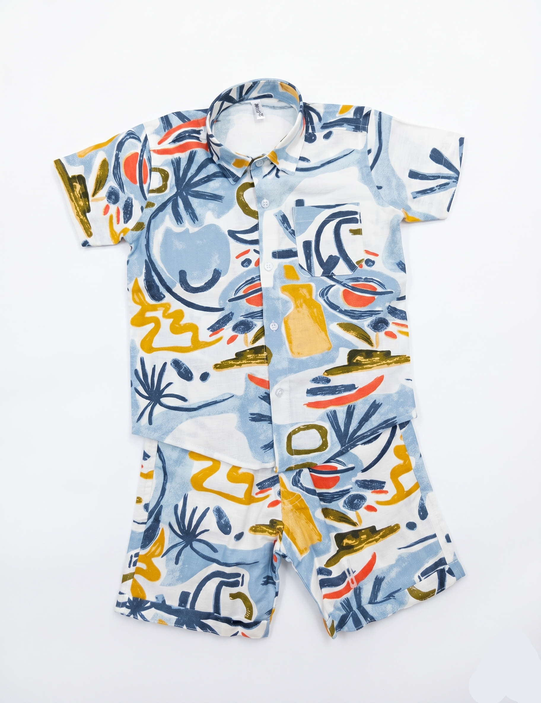 Boys Abstract Geometric Cotton Matching Set