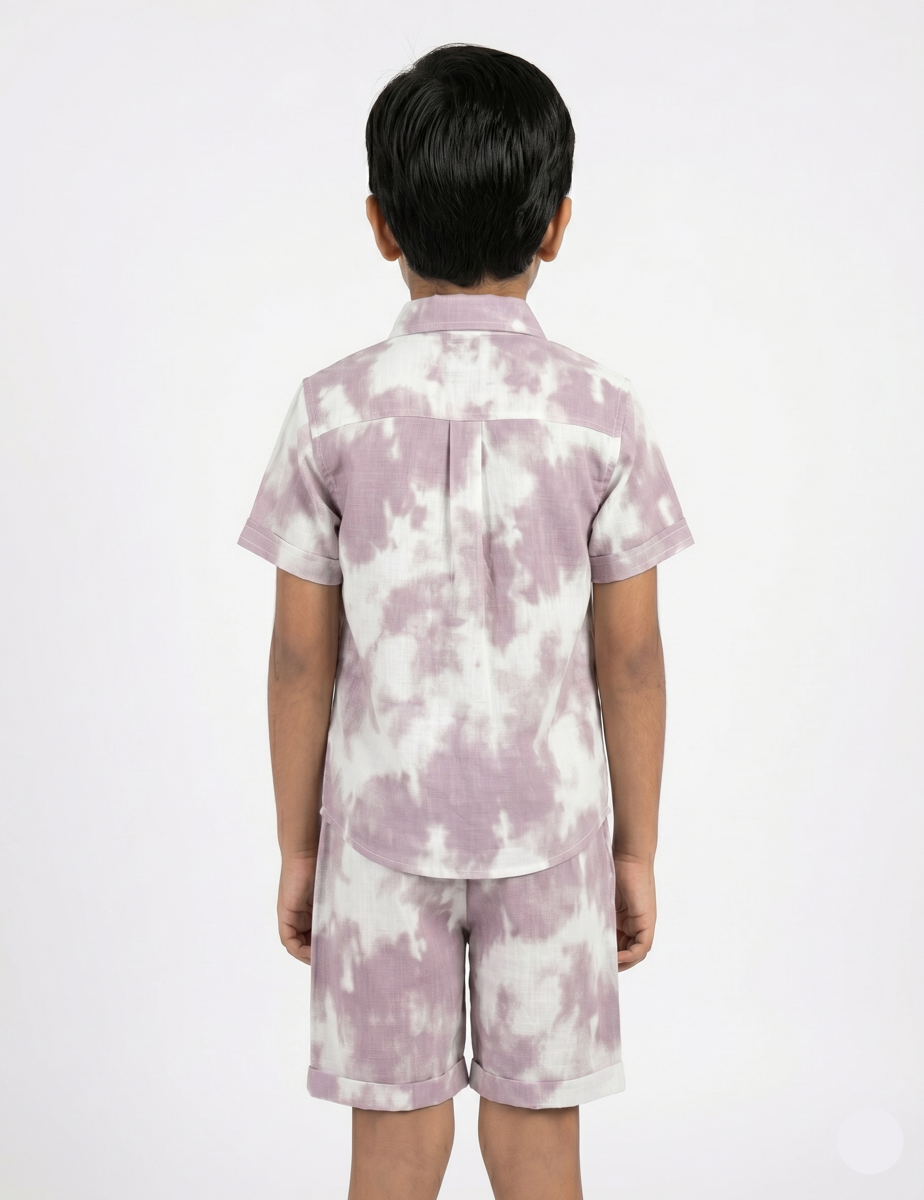 Kids Mauve Tie-Dye Shirt and Shorts Co-ord Set