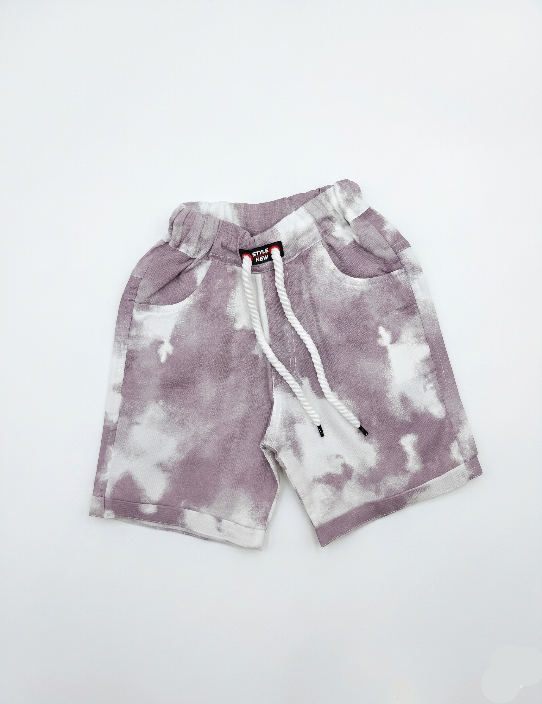 Kids Mauve Tie-Dye Shirt and Shorts Co-ord Set