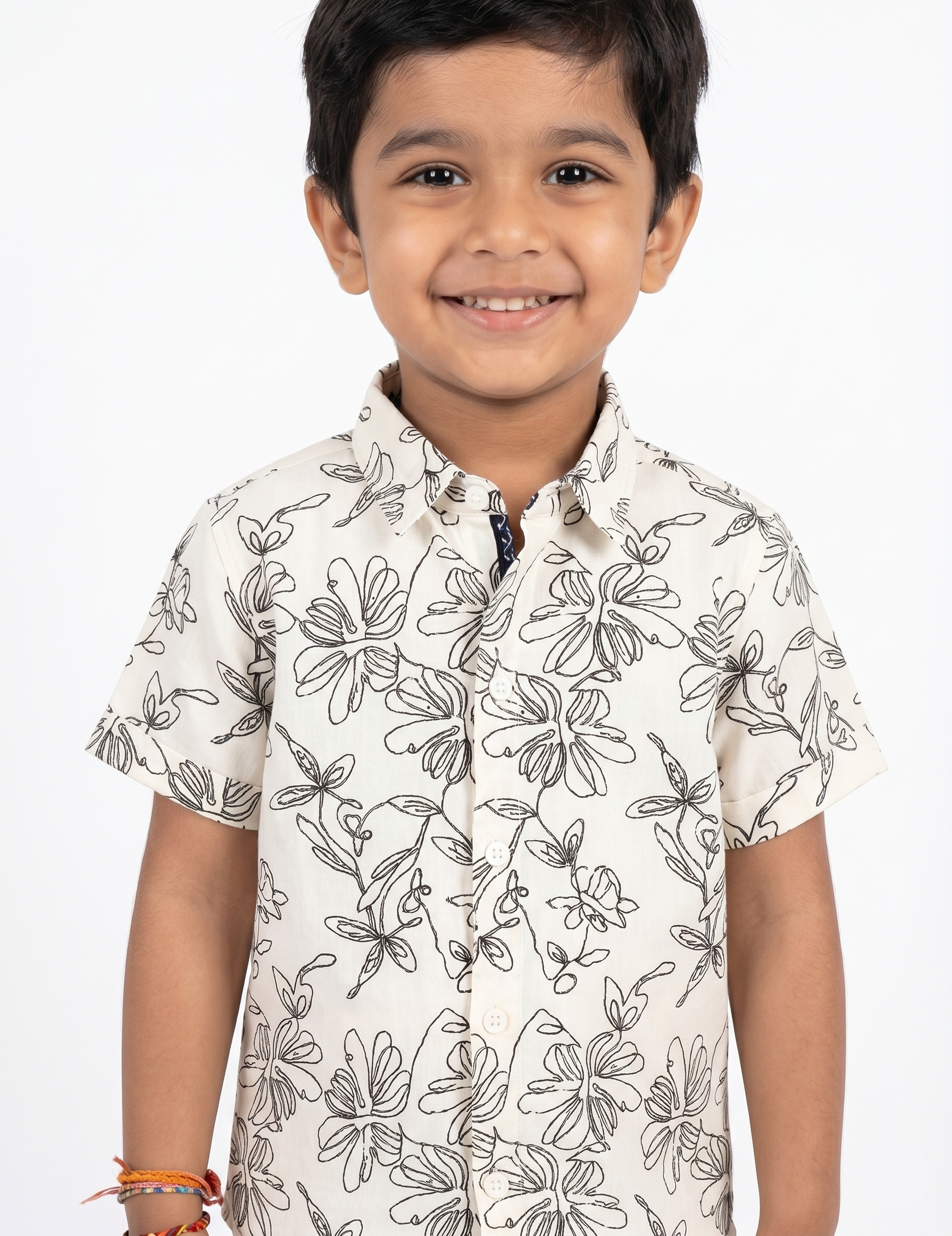 Kids Floral Sketch Shirt and Shorts Co-ord Set