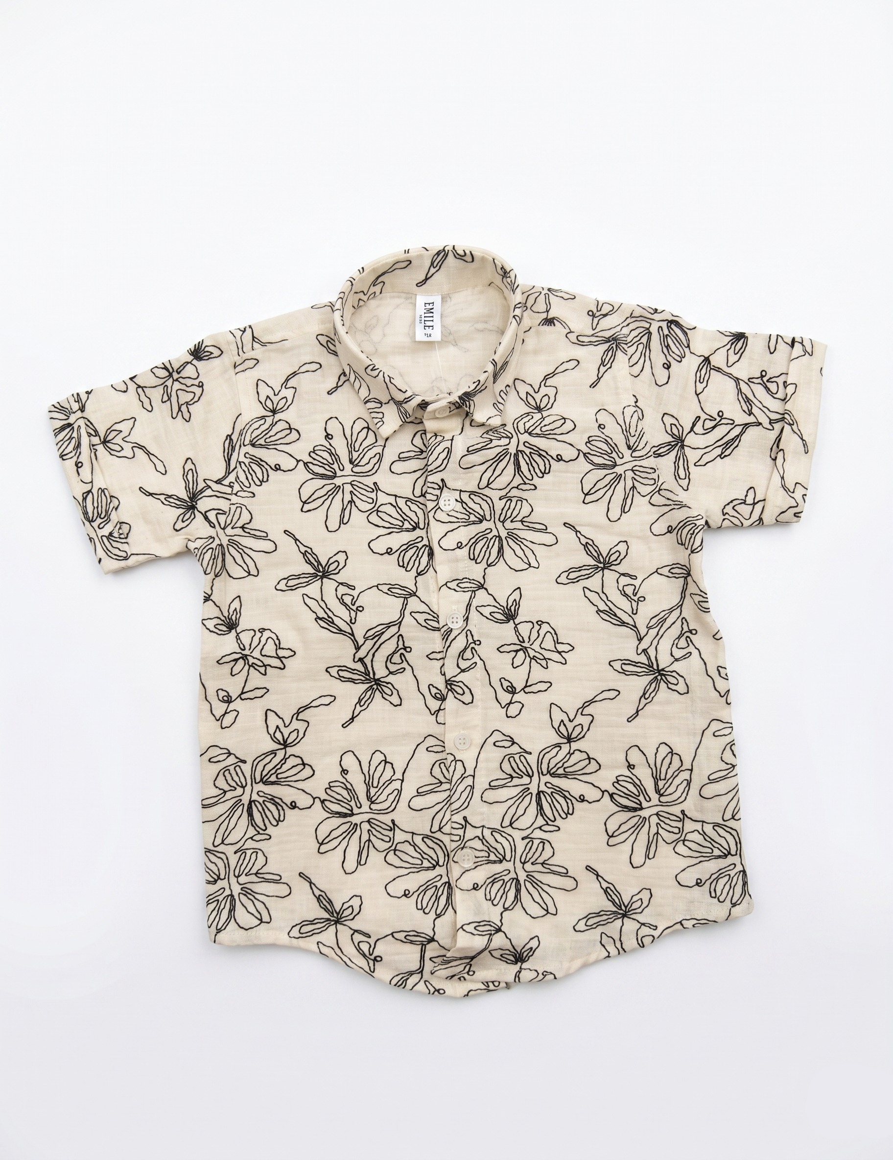 Kids Floral Sketch Shirt and Shorts Co-ord Set
