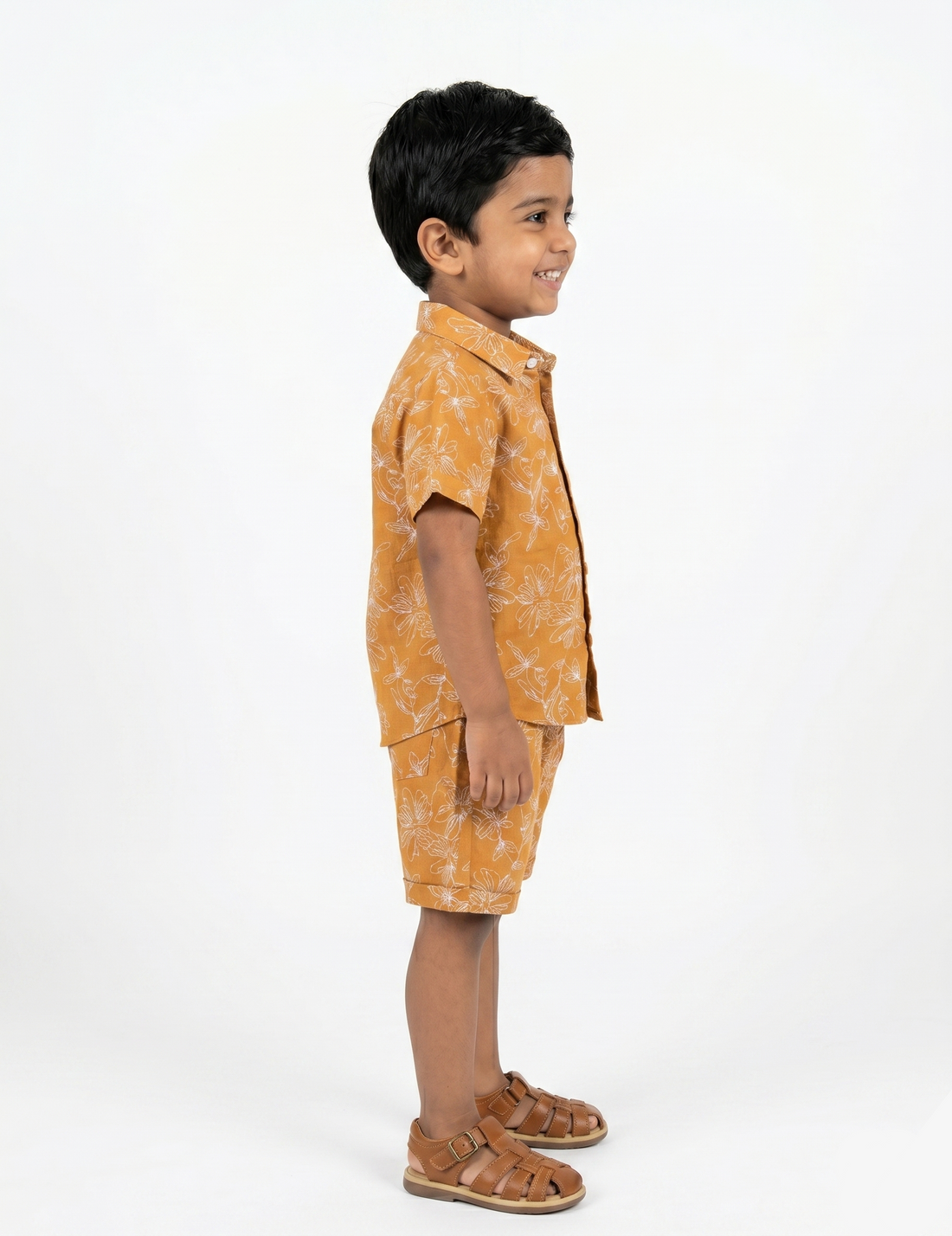 Kids Muslin Floral Shirt and Shorts Co-ord Set