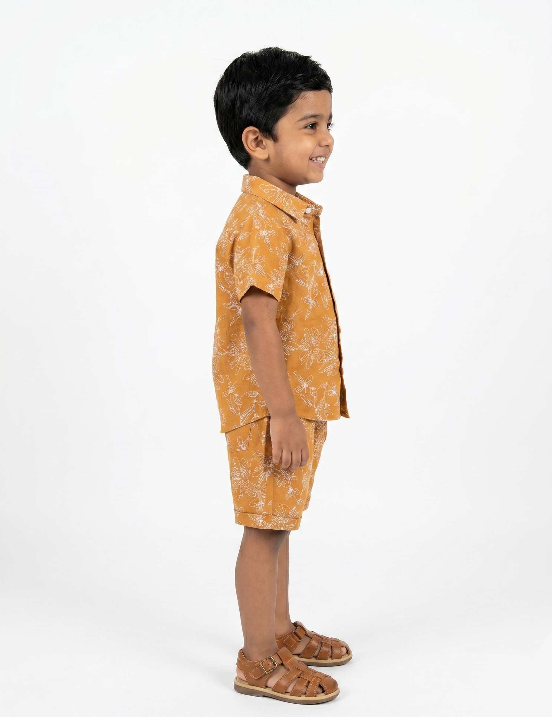 Kids Muslin Floral Shirt and Shorts Co-ord Set