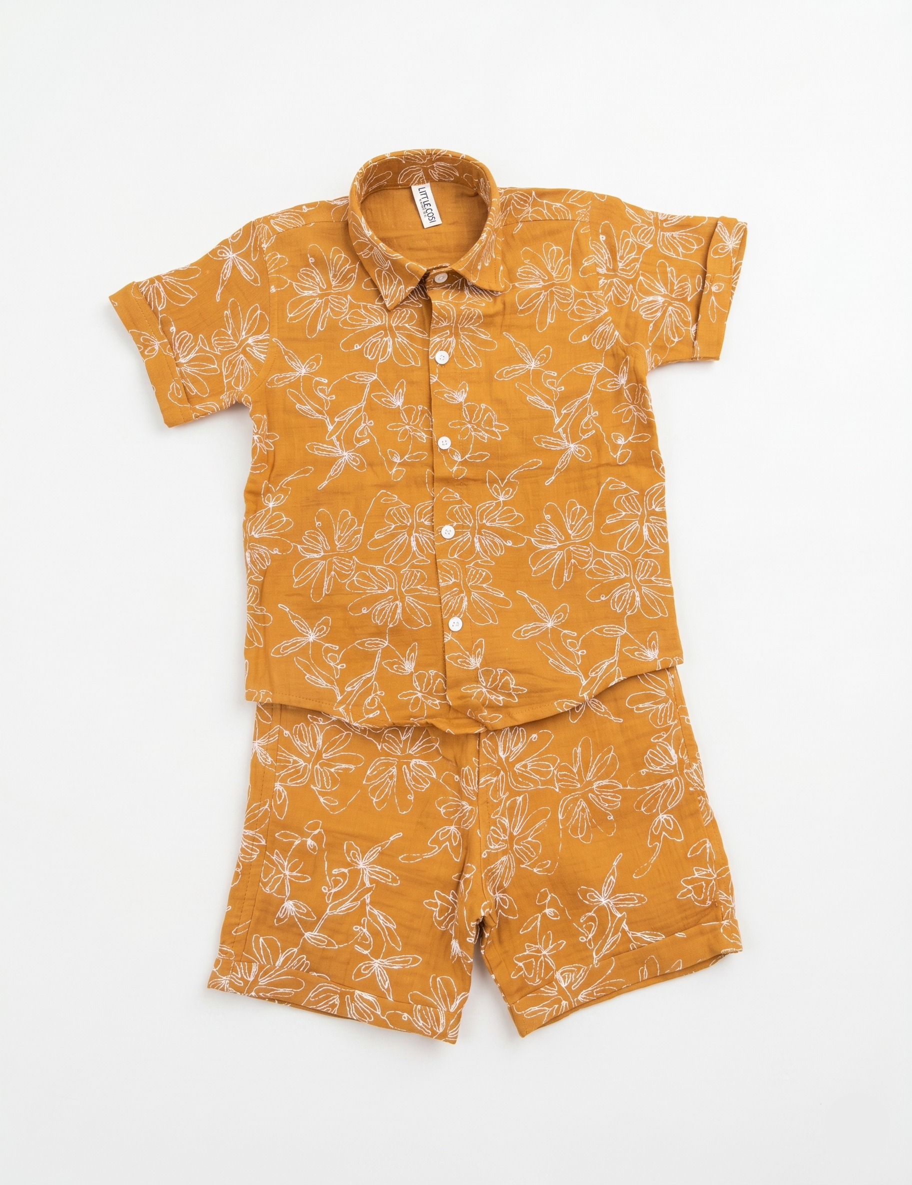 Kids Muslin Floral Shirt and Shorts Co-ord Set