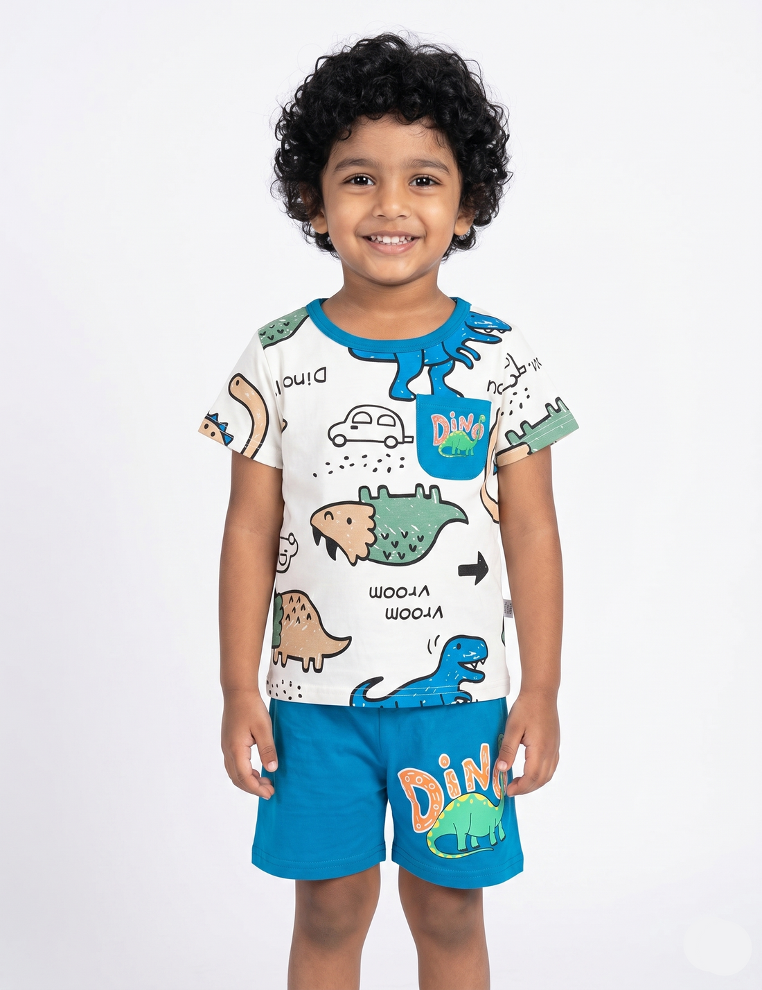 Kids' Dinosaur Graphic Short Sleeve T-Shirt and Shorts Set