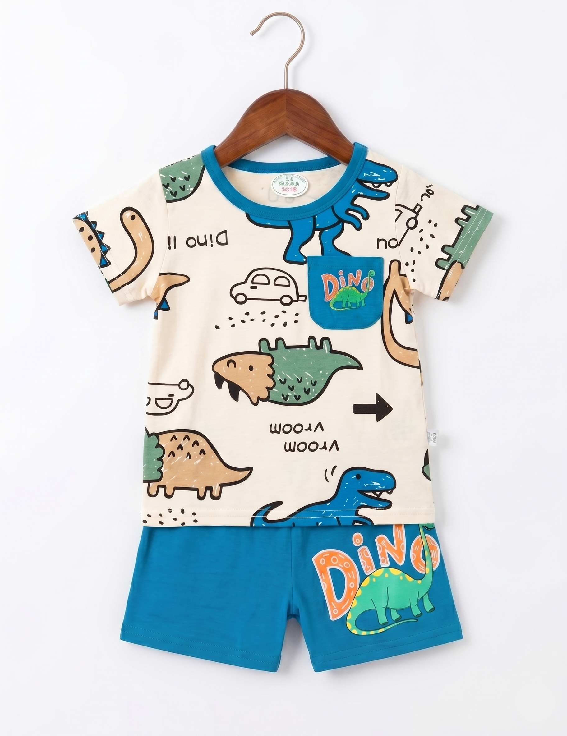 Kids' Dinosaur Graphic Short Sleeve T-Shirt and Shorts Set