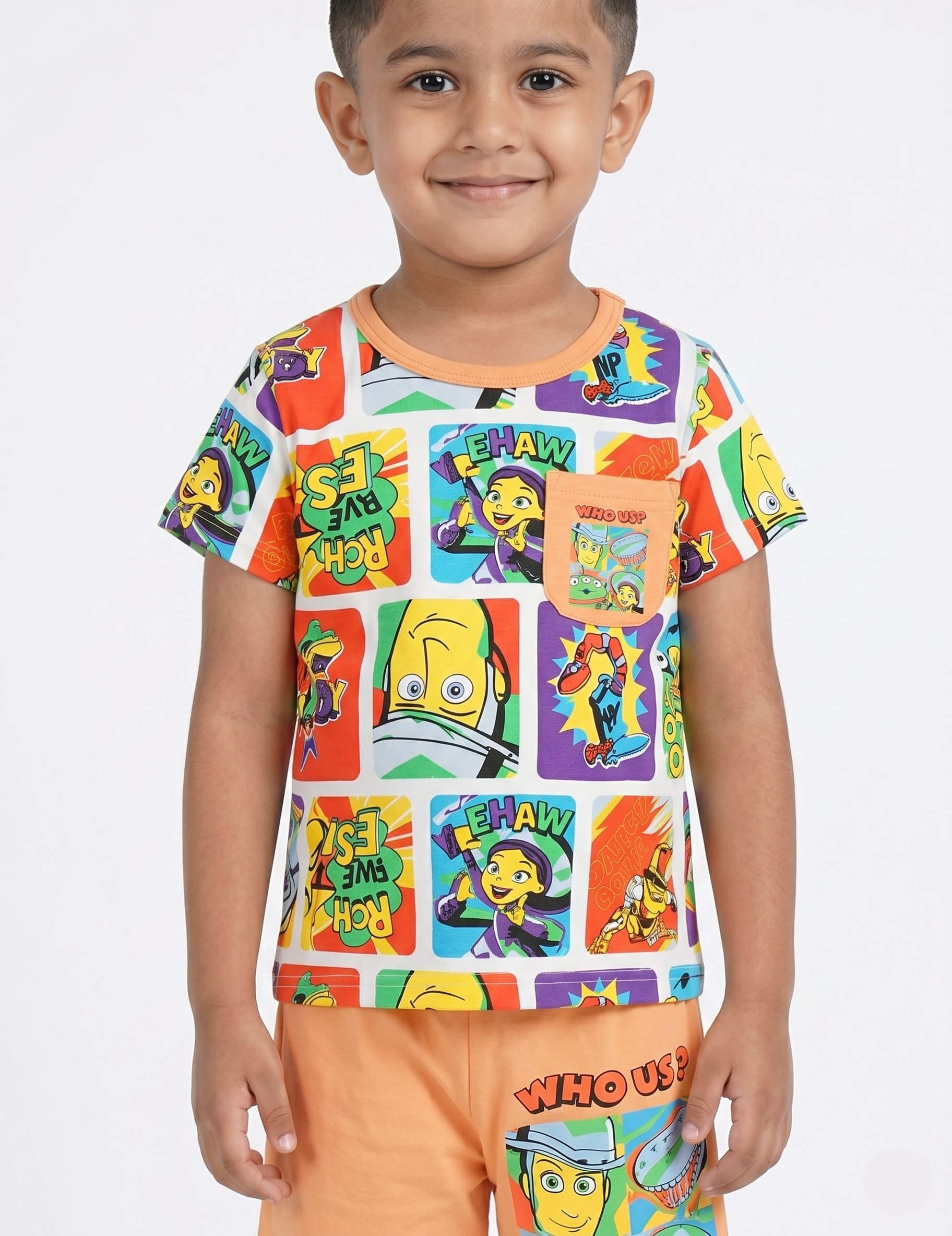 Kids’ Graphic T-Shirt and Shorts Set – Toy Story Print Summer Outfit