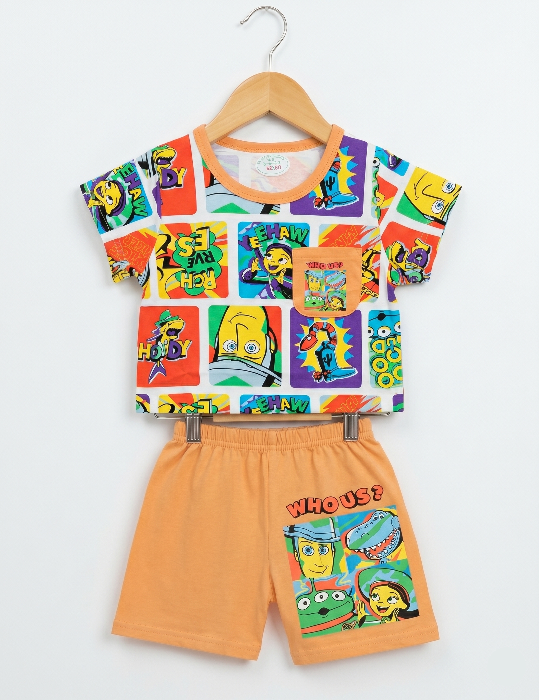 Kids’ Graphic T-Shirt and Shorts Set – Toy Story Print Summer Outfit