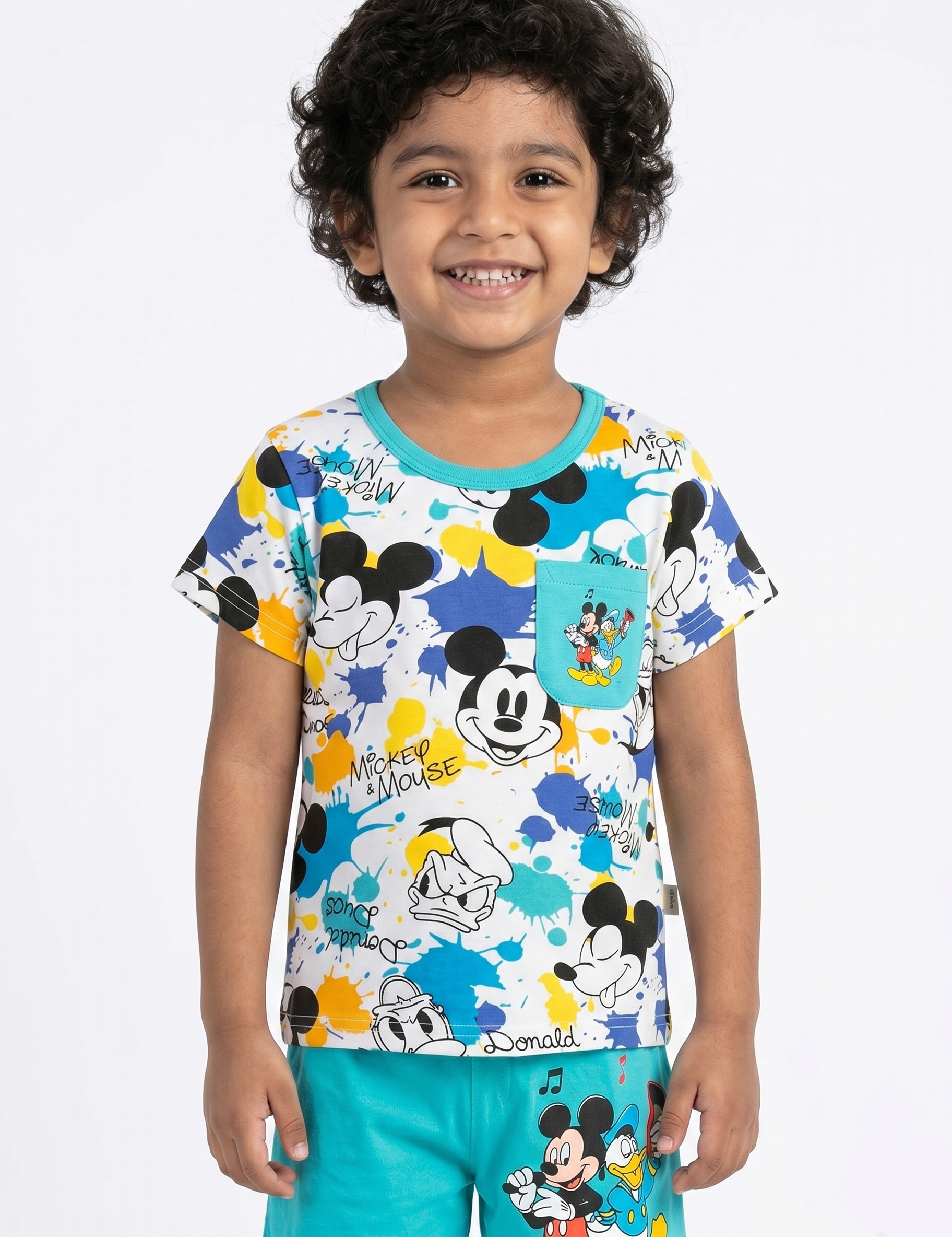 Kids' Mickey Mouse and Donald Duck Graphic T-Shirt and Shorts Set