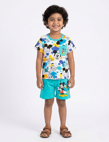 Kids' Mickey Mouse and Donald Duck Graphic T-Shirt and Shorts Set
