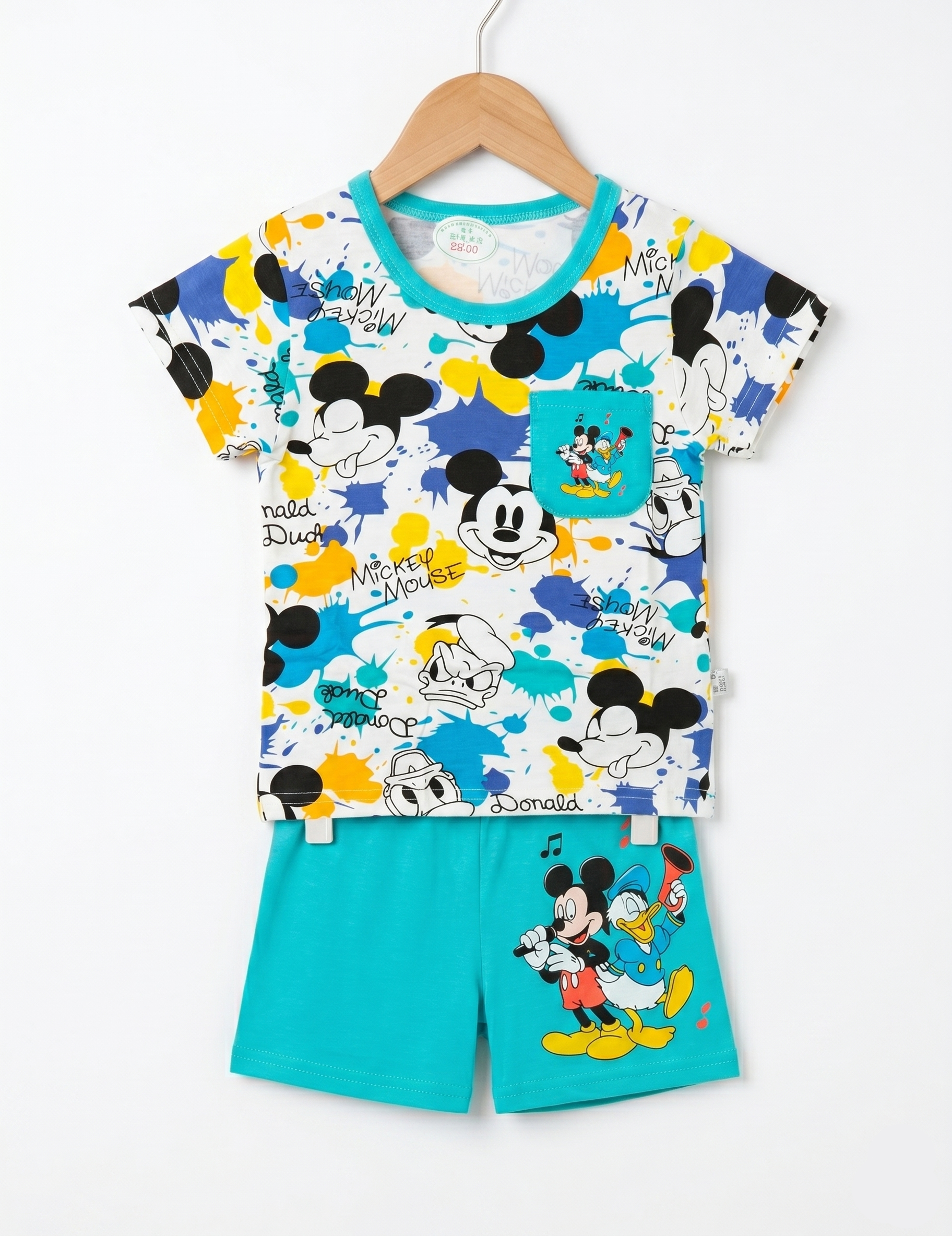 Kids' Mickey Mouse and Donald Duck Graphic T-Shirt and Shorts Set
