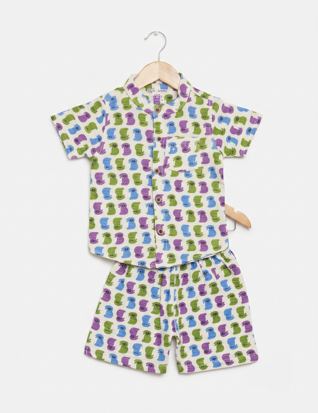 Kids Quirky Monster Print Muslin Cotton Co-ord Set