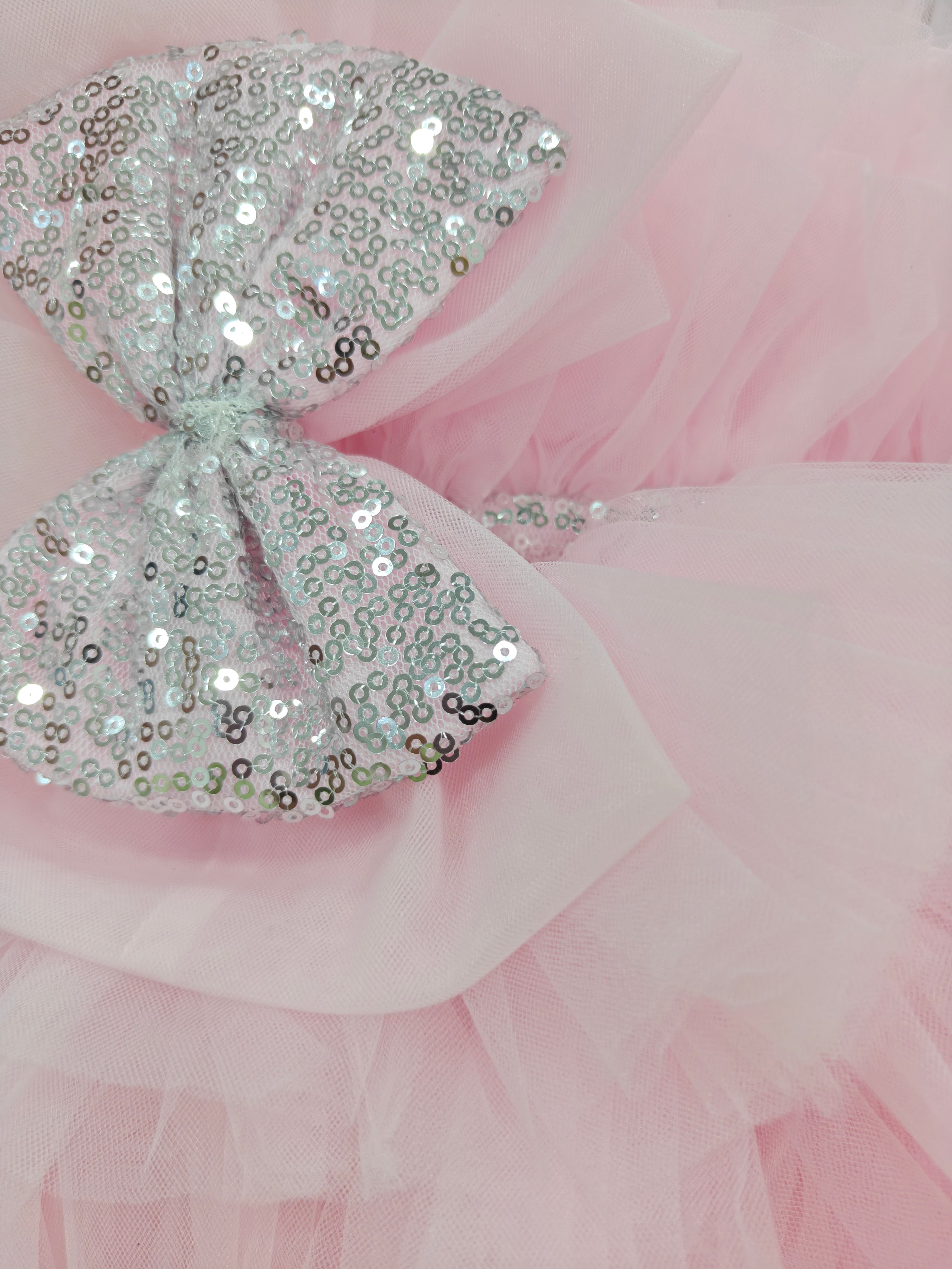 Pastel Pink Layered Tulle Kids Dress – Sparkle Bow