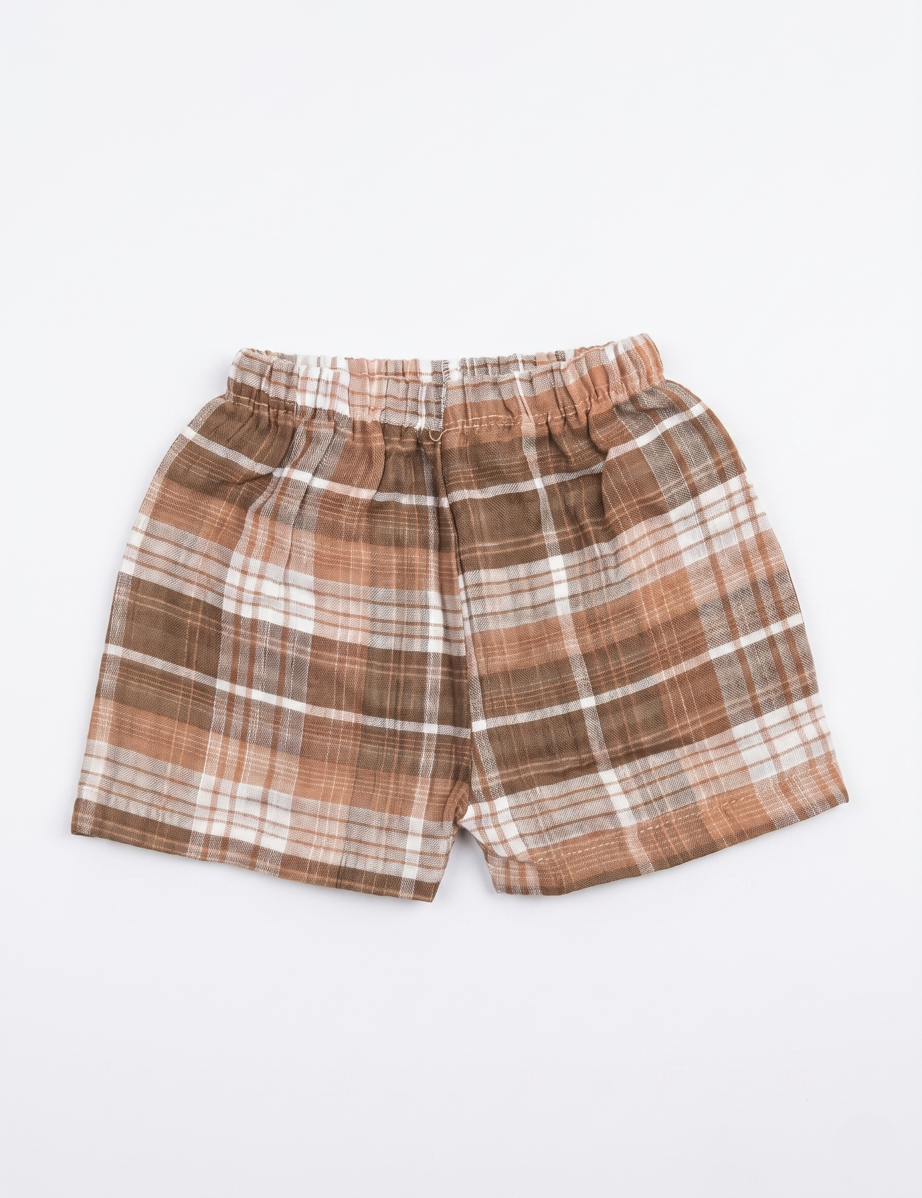 Baby Boy's Lightweight Brown Checkered Summer Pajama/Outfit Set