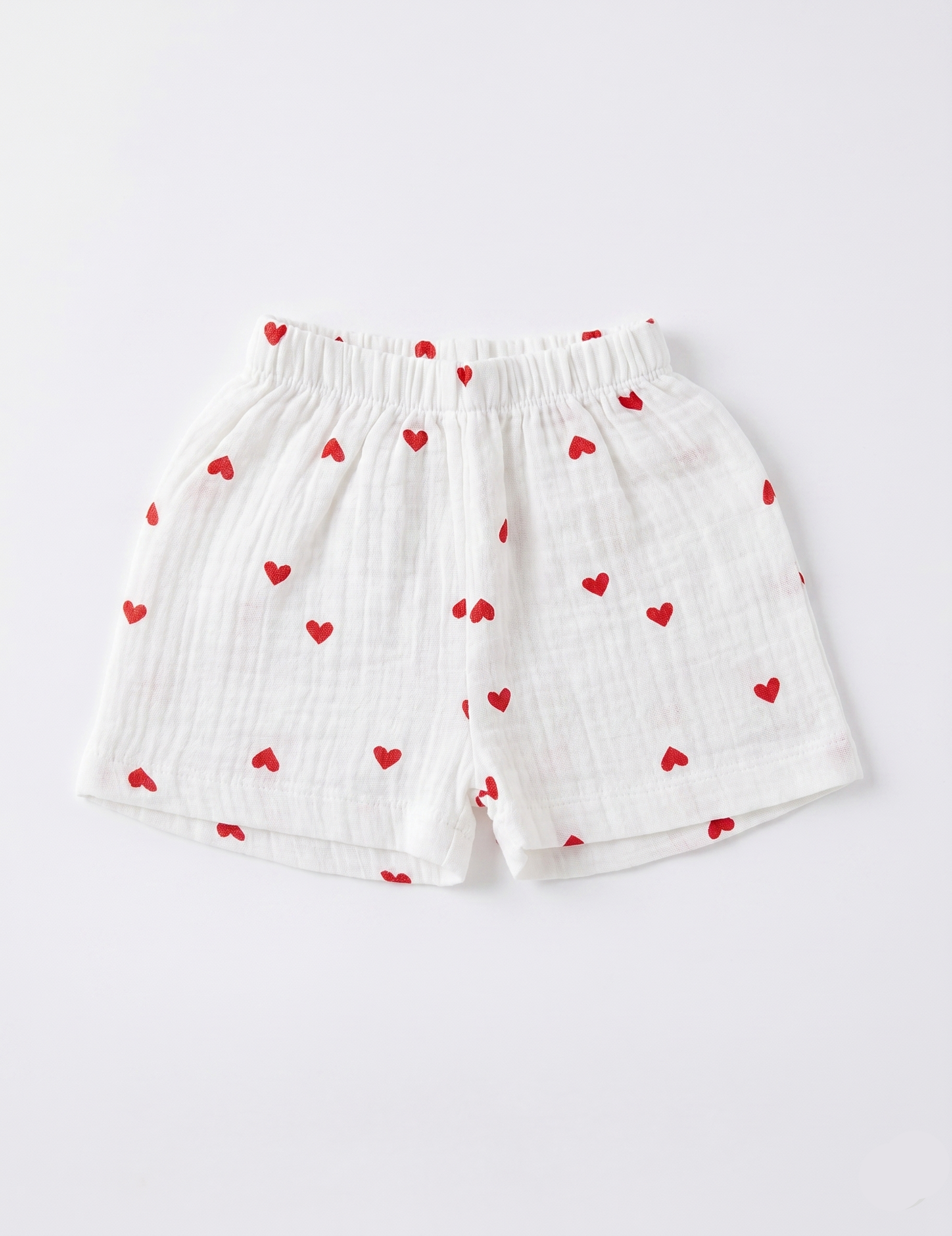 Infants' Heart-Print Muslin Button-Down Shirt and Shorts Set