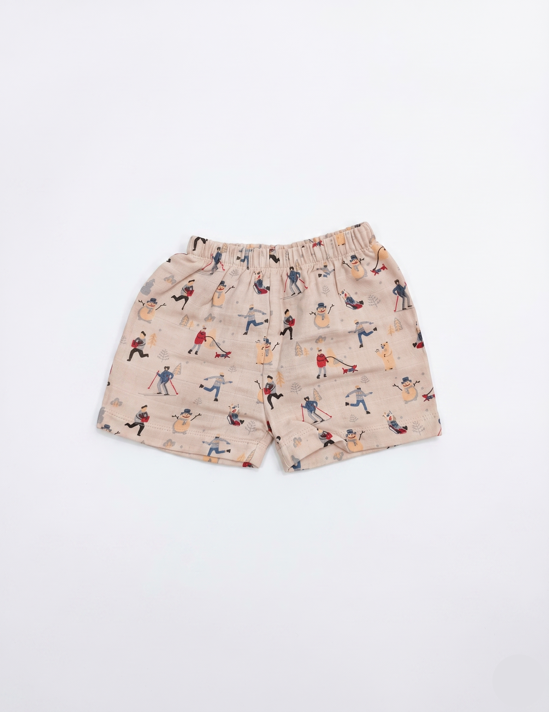 Infants' Winter Print Muslin Button-Down Shirt and Shorts Set