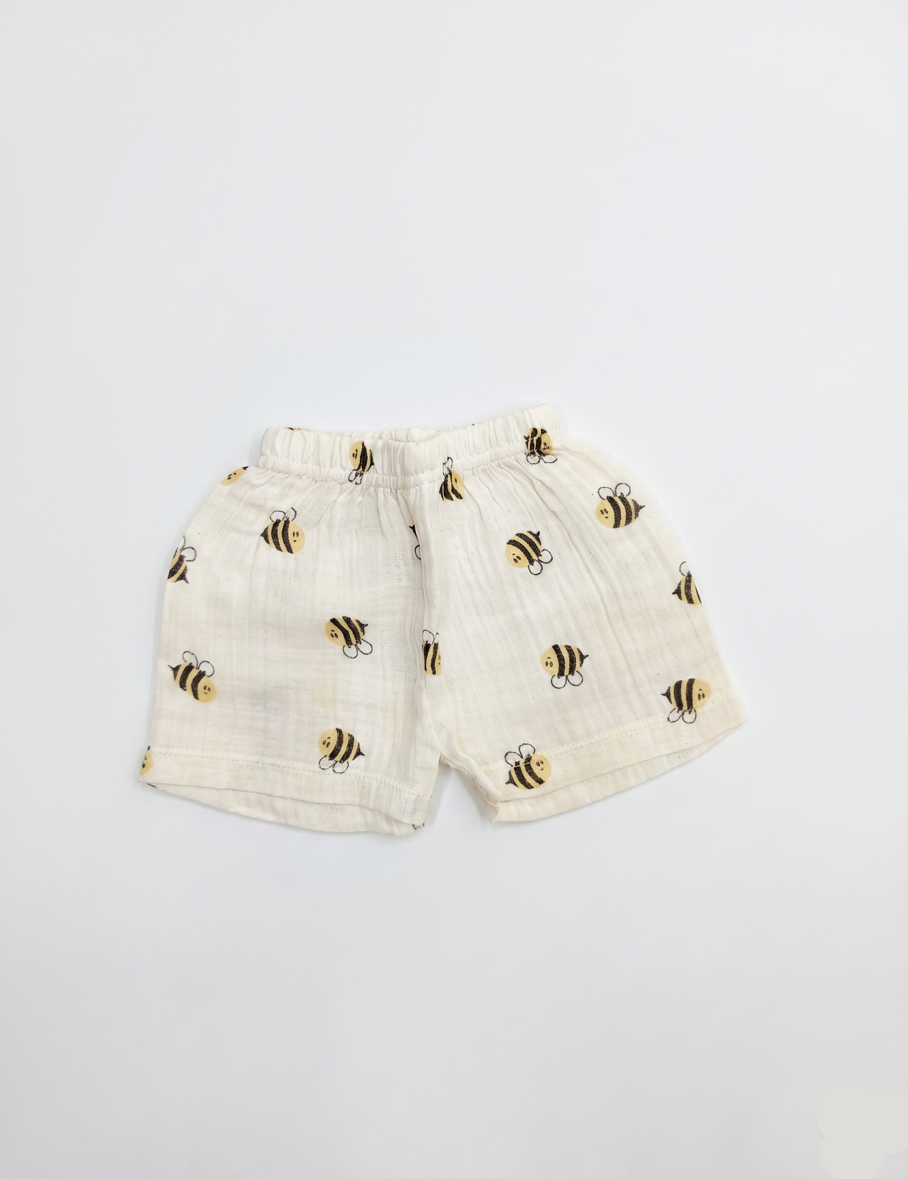 Infants' Bumblebee Print Muslin Button-Down Shirt and Shorts Set