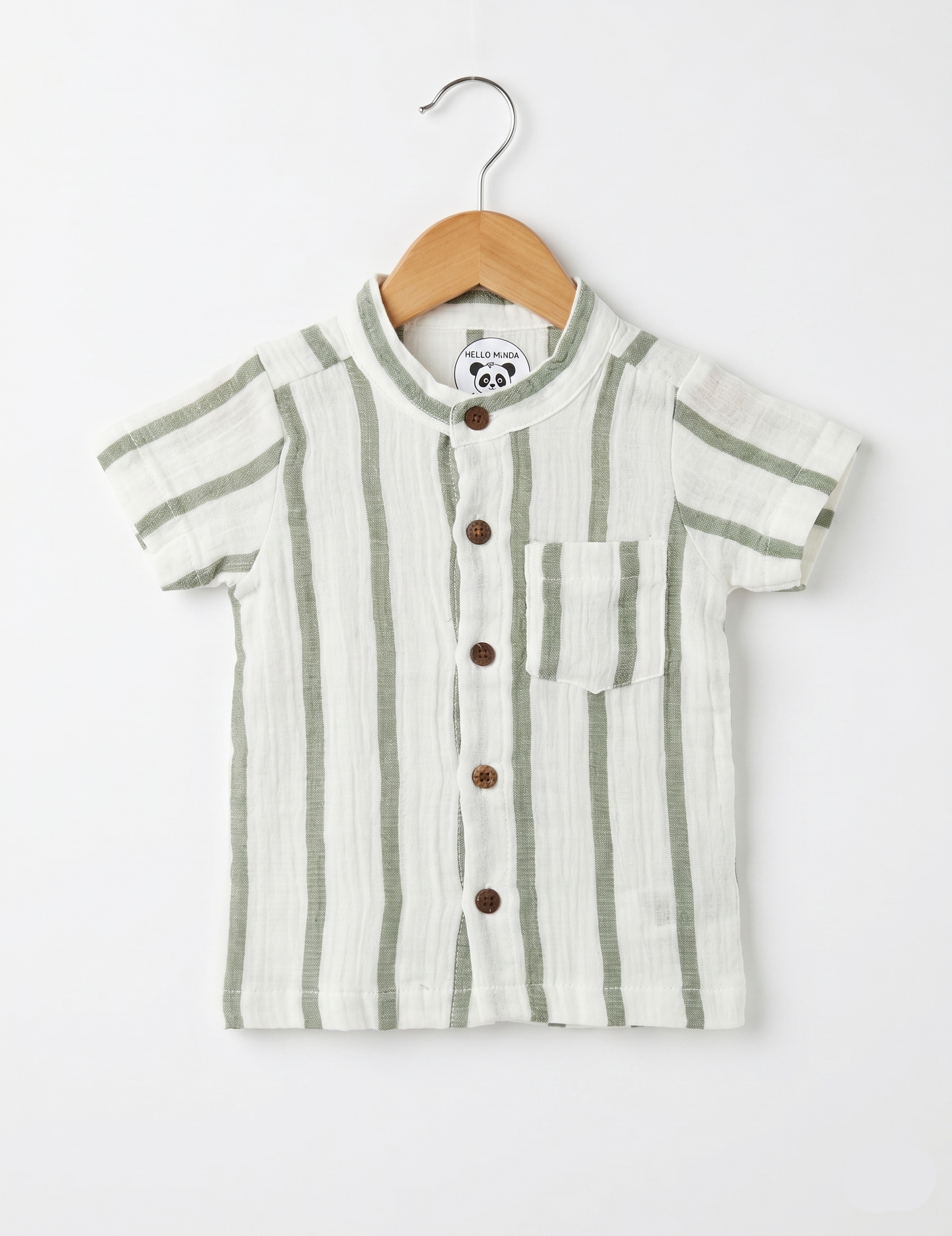 Infants' Striped Muslin Button-Down Shirt and Shorts Set