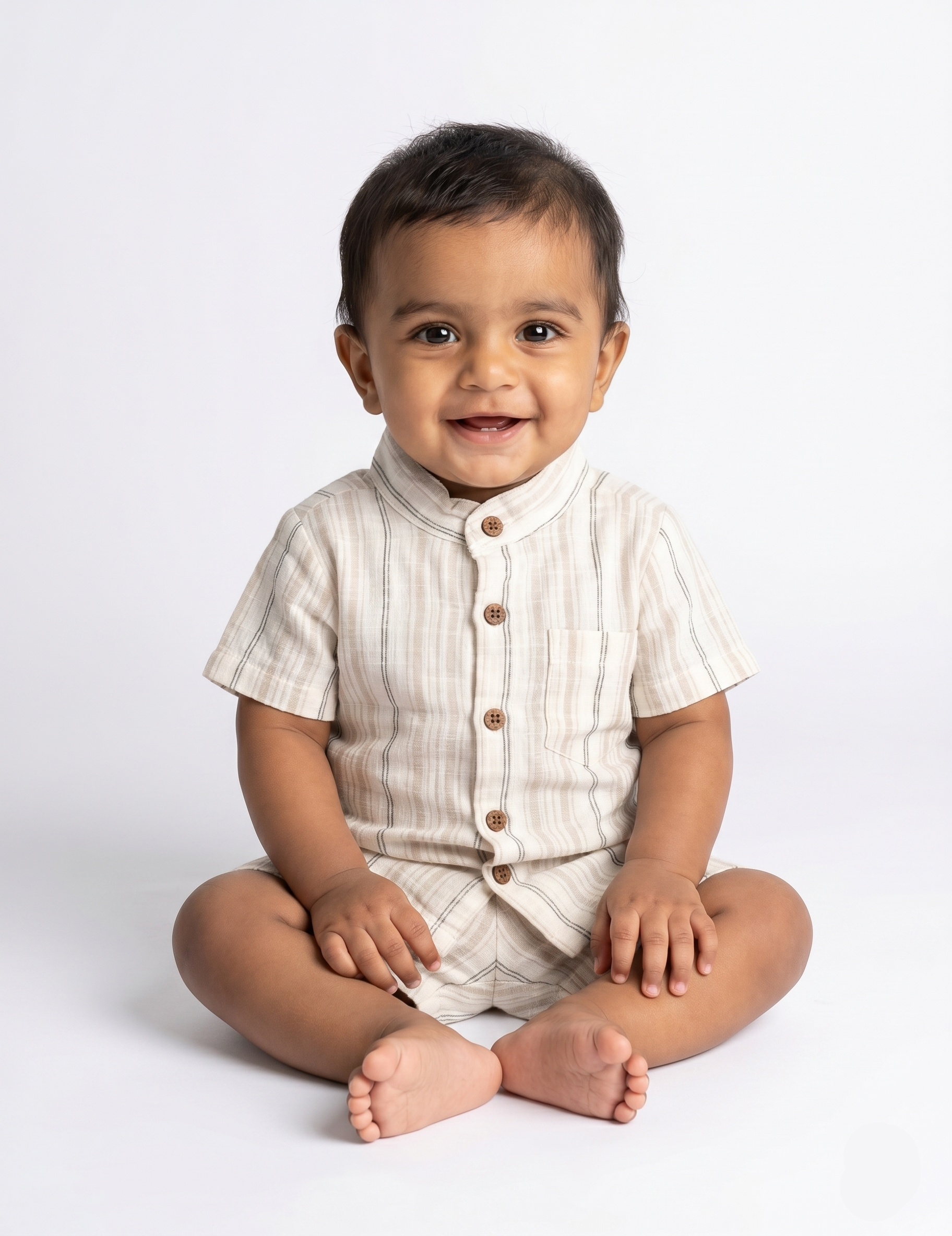Classic Striped Muslin Co-ord Set – Breathable Summer Lounge Outfit