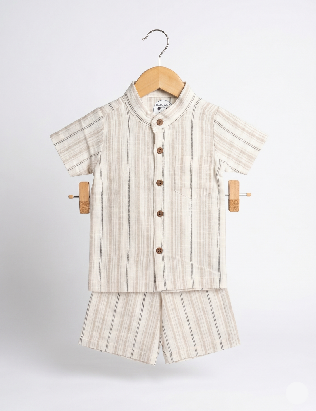 Classic Striped Muslin Co-ord Set – Breathable Summer Lounge Outfit