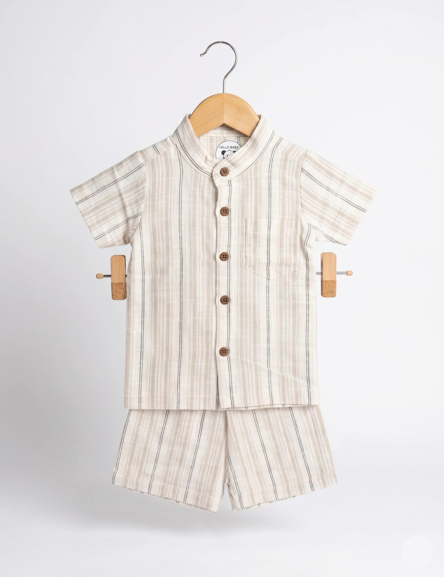 Classic Striped Muslin Co-ord Set – Breathable Summer Lounge Outfit
