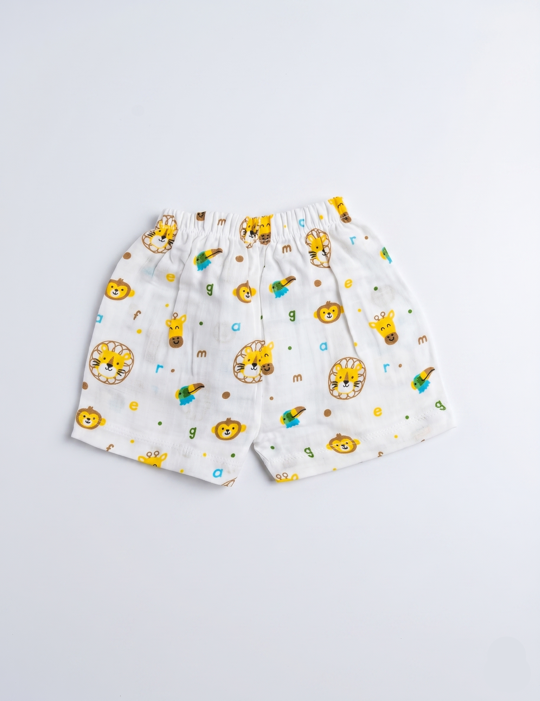 Breathable Cotton Muslin Button-Down Outfit – Fun Animal Safari Print