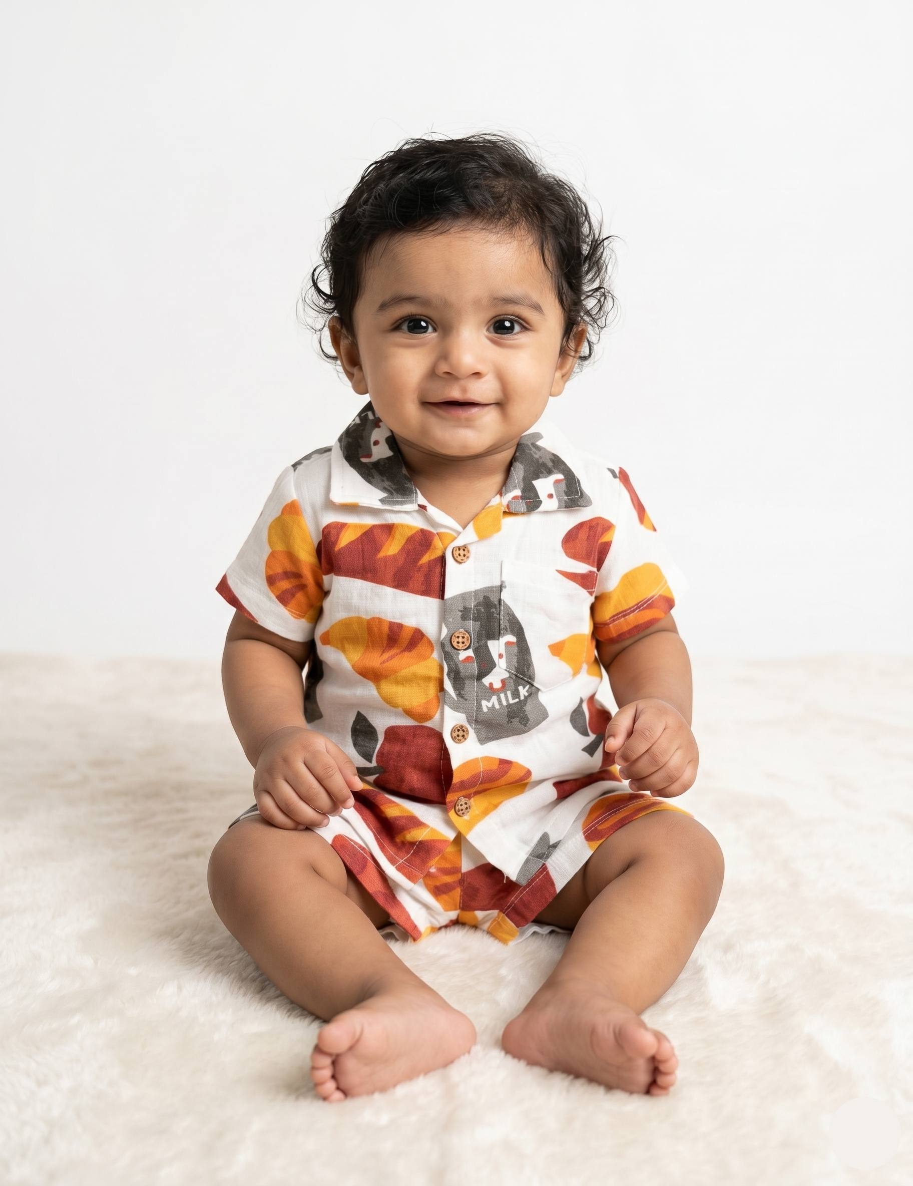 Muslin Cotton Summer Short Set - Whimsical Bakery Design