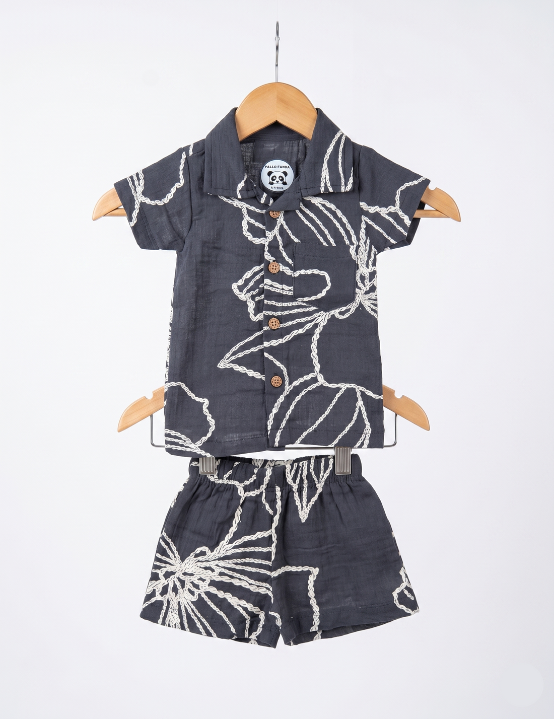 Muslin Cotton Summer Short Set - Stylish Graphic Pattern