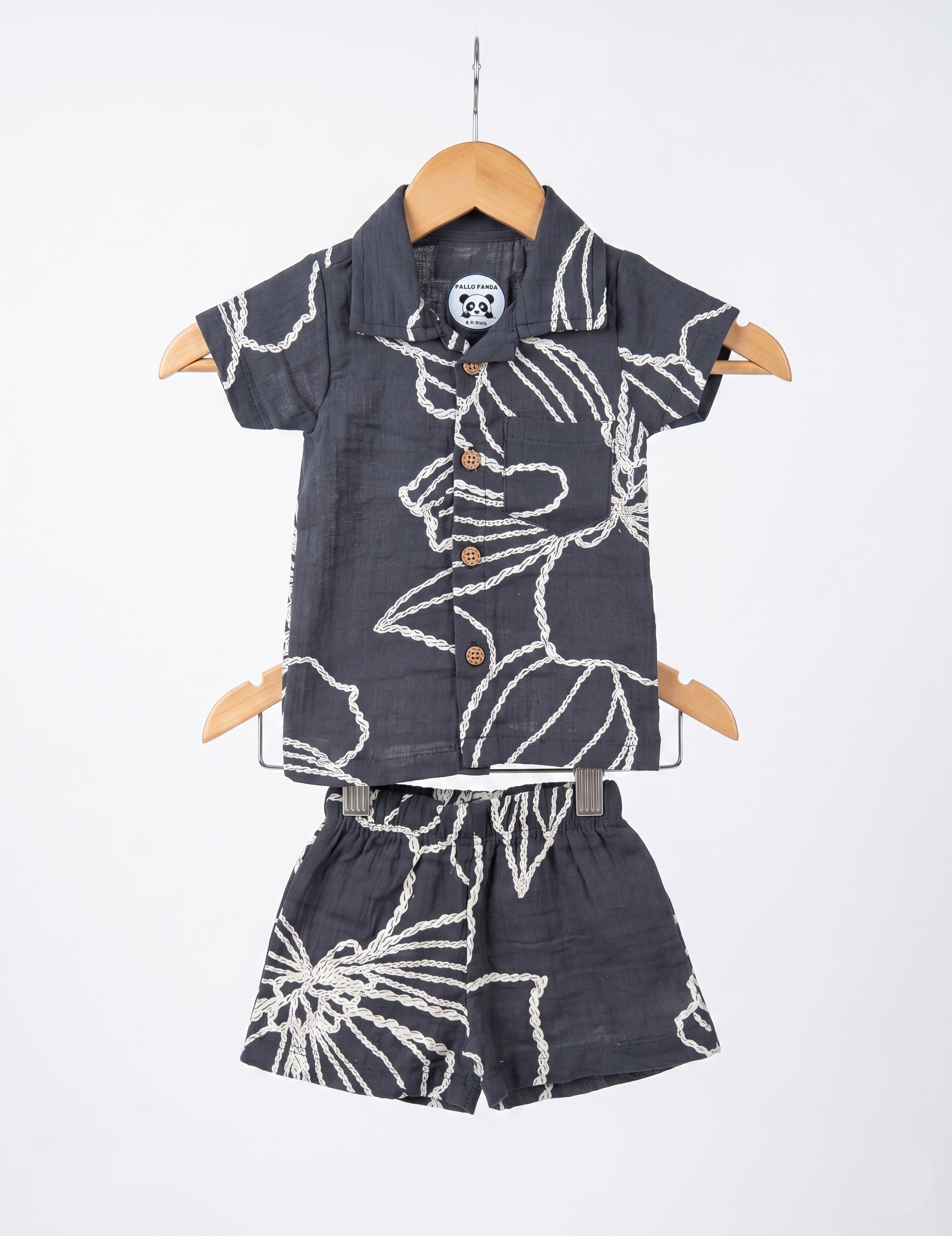 Muslin Cotton Summer Short Set - Stylish Graphic Pattern