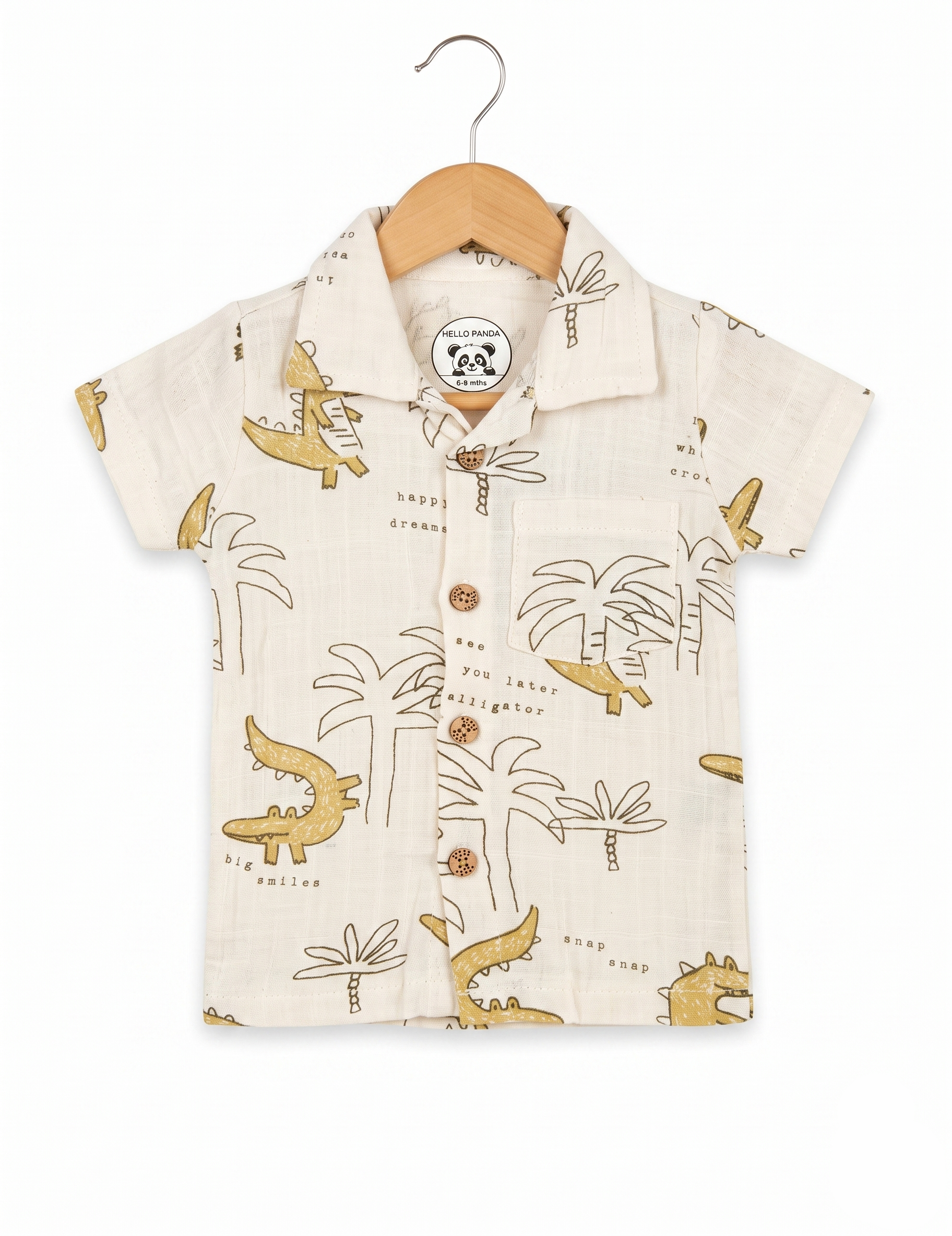 Little Flower Soft Muslin Two-Piece Outfit – Tropical Crocodile Print