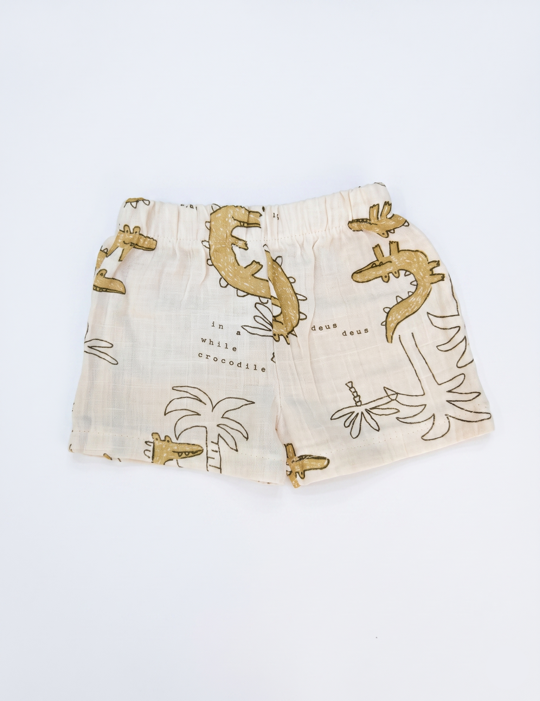 Little Flower Soft Muslin Two-Piece Outfit – Tropical Crocodile Print