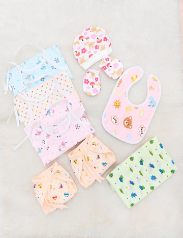 Newborn Baby Starter Kit: 9-Piece Clothing Bundle for Daily Comfort