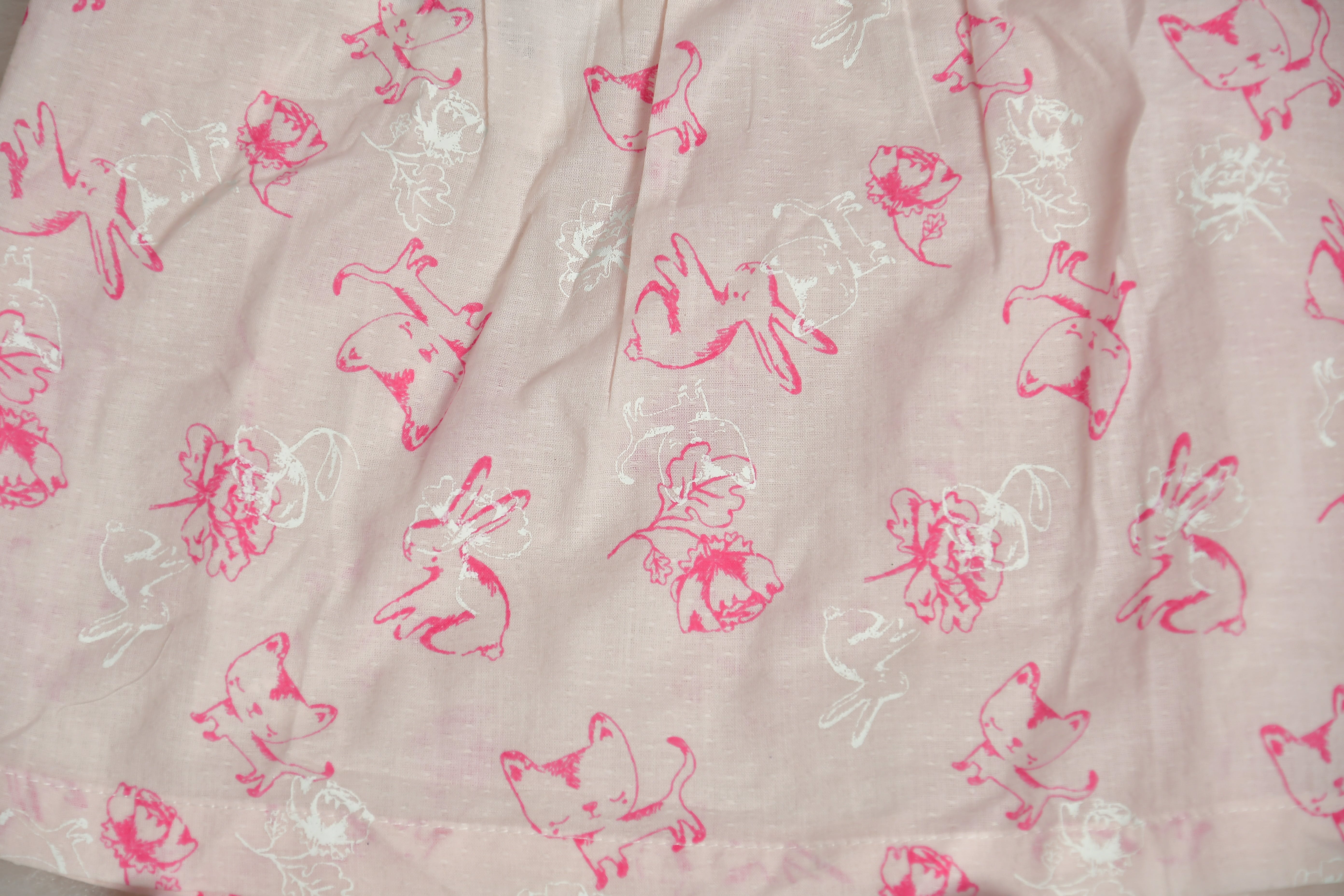 Girls' Pink Patterned Top and Tiered Skirt Set
