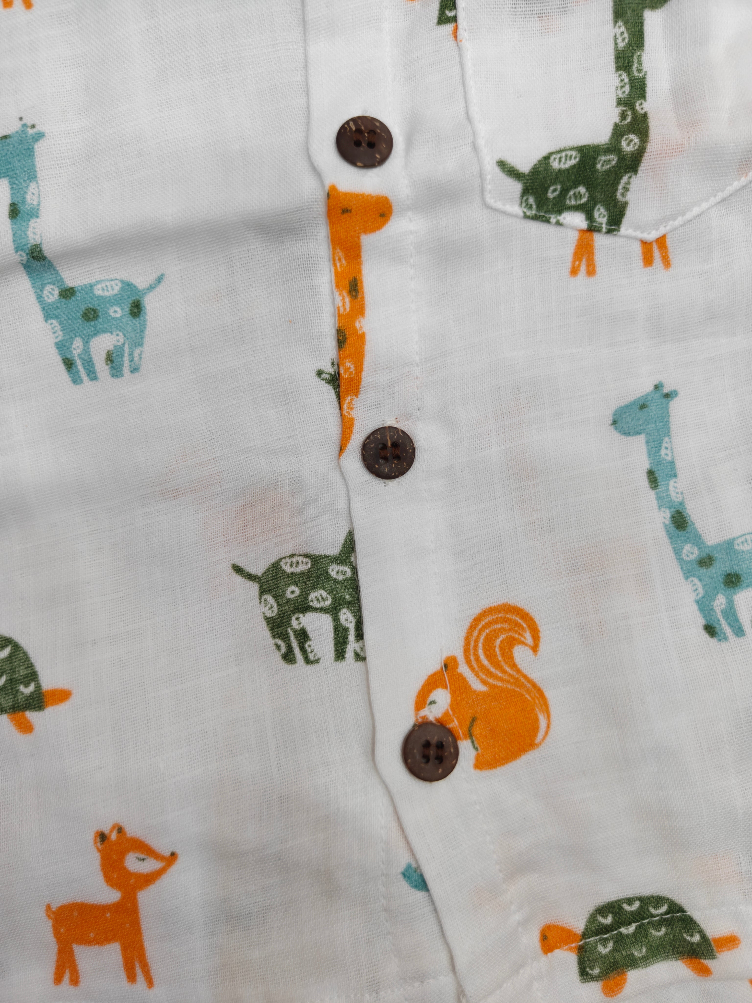 Playful Jungle Animal Print Muslin Co-ord Set for Kids
