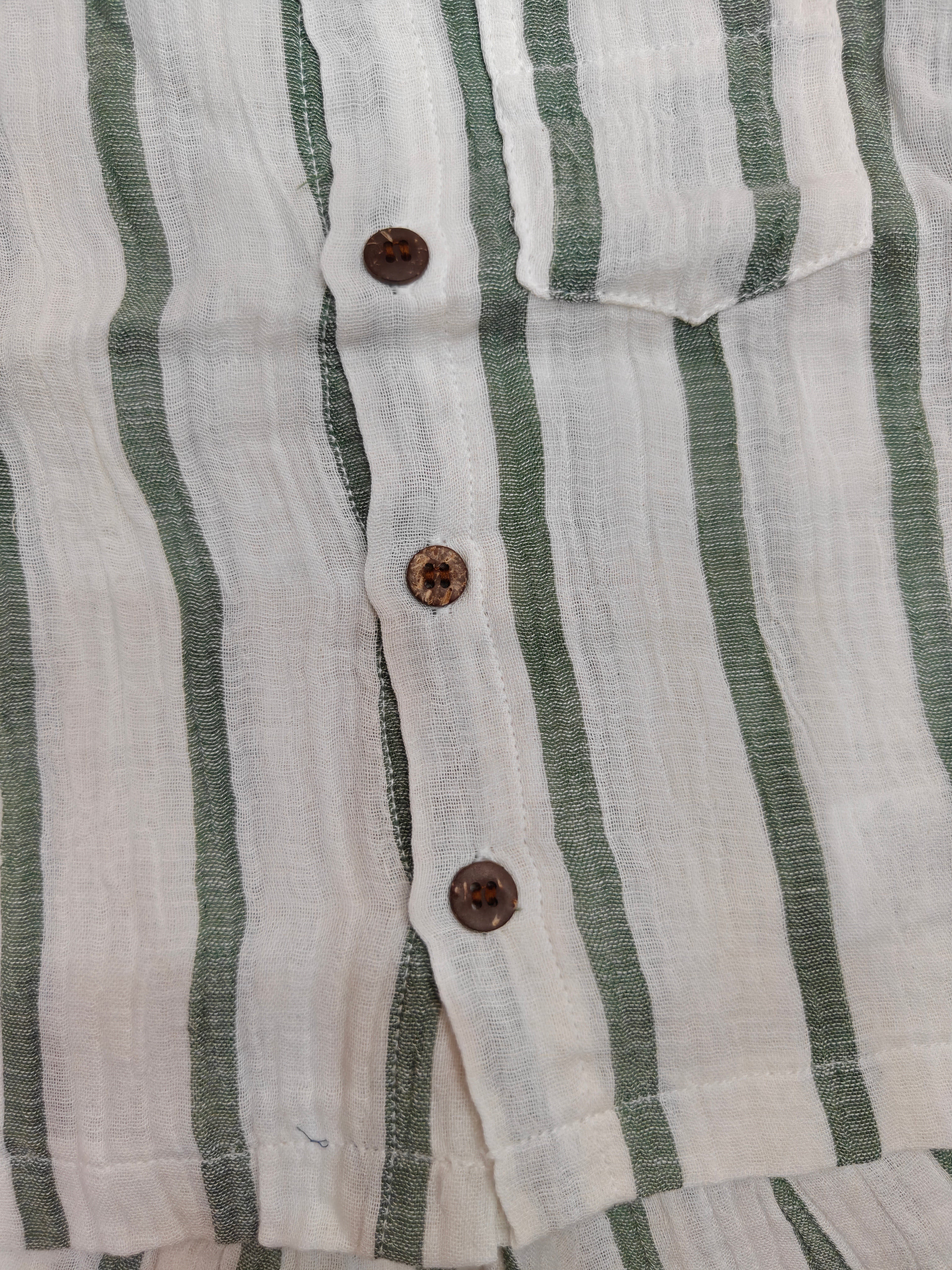 Infants' Striped Muslin Button-Down Shirt and Shorts Set