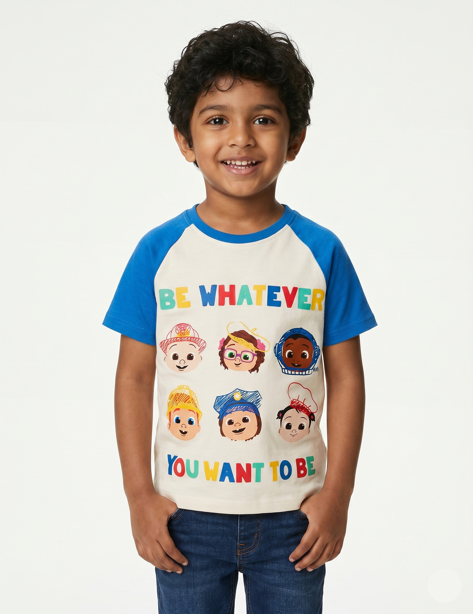 Kids' CoComelon "Be Whatever You Want To Be" Raglan T-Shirt